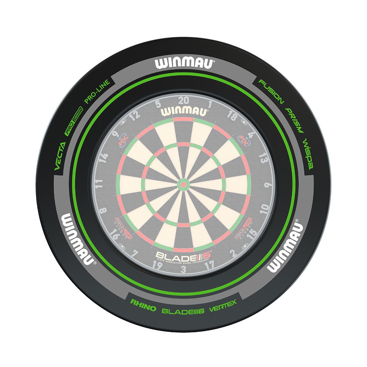 Dart-Wandschutz Surround Advance black/green 4455