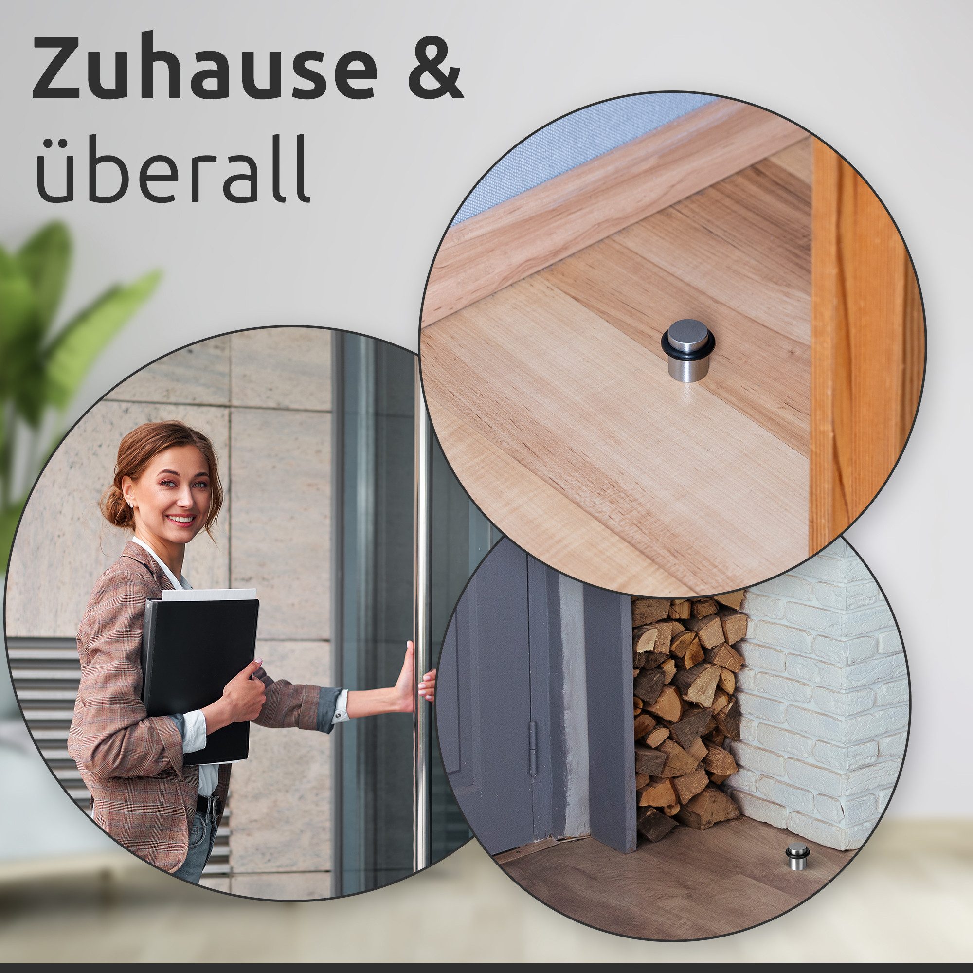ECENCE Bodentürstopper Türstopper Boden zum Schrauben 2x Türaufhalter