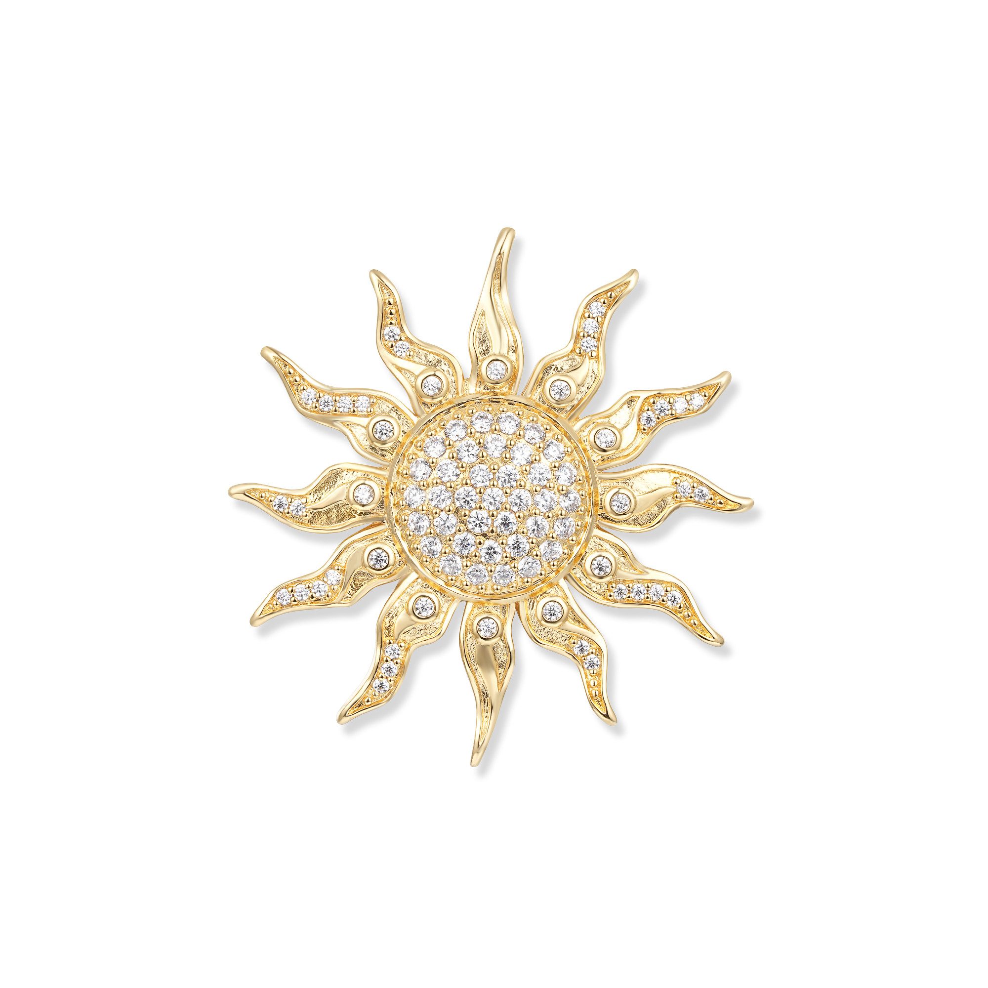 Seinerzeit FLORA & FAUNA Kettenanhänger Sol Gold Sonnen Anhänger (1-tlg), Material: 925 Sterling Silber, vergoldet mit Emaille