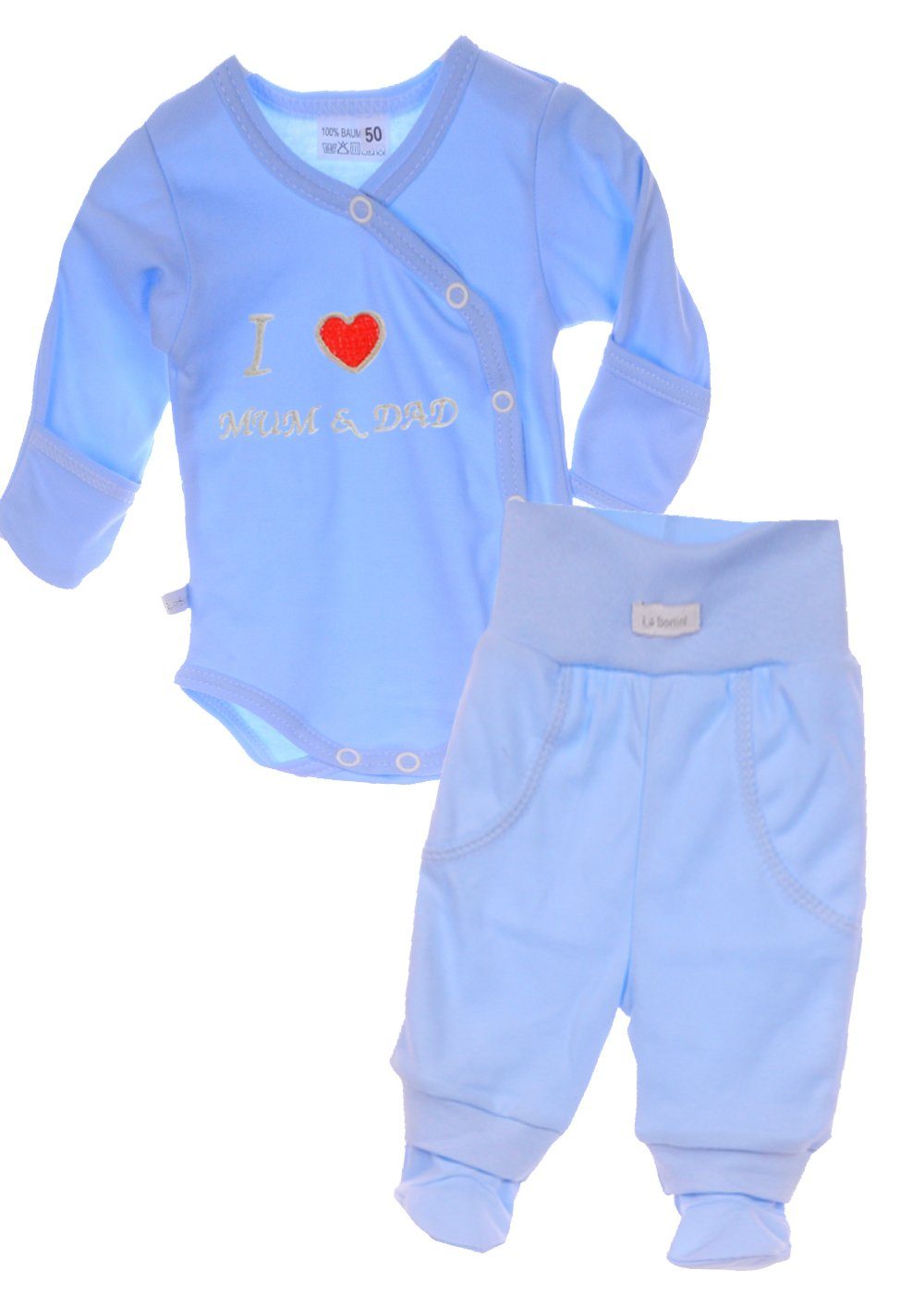 La Bortini Body & Hose Wickelbody Hose Baby Anzug 2tlg Set Body 44 50 56 62 68 74 80