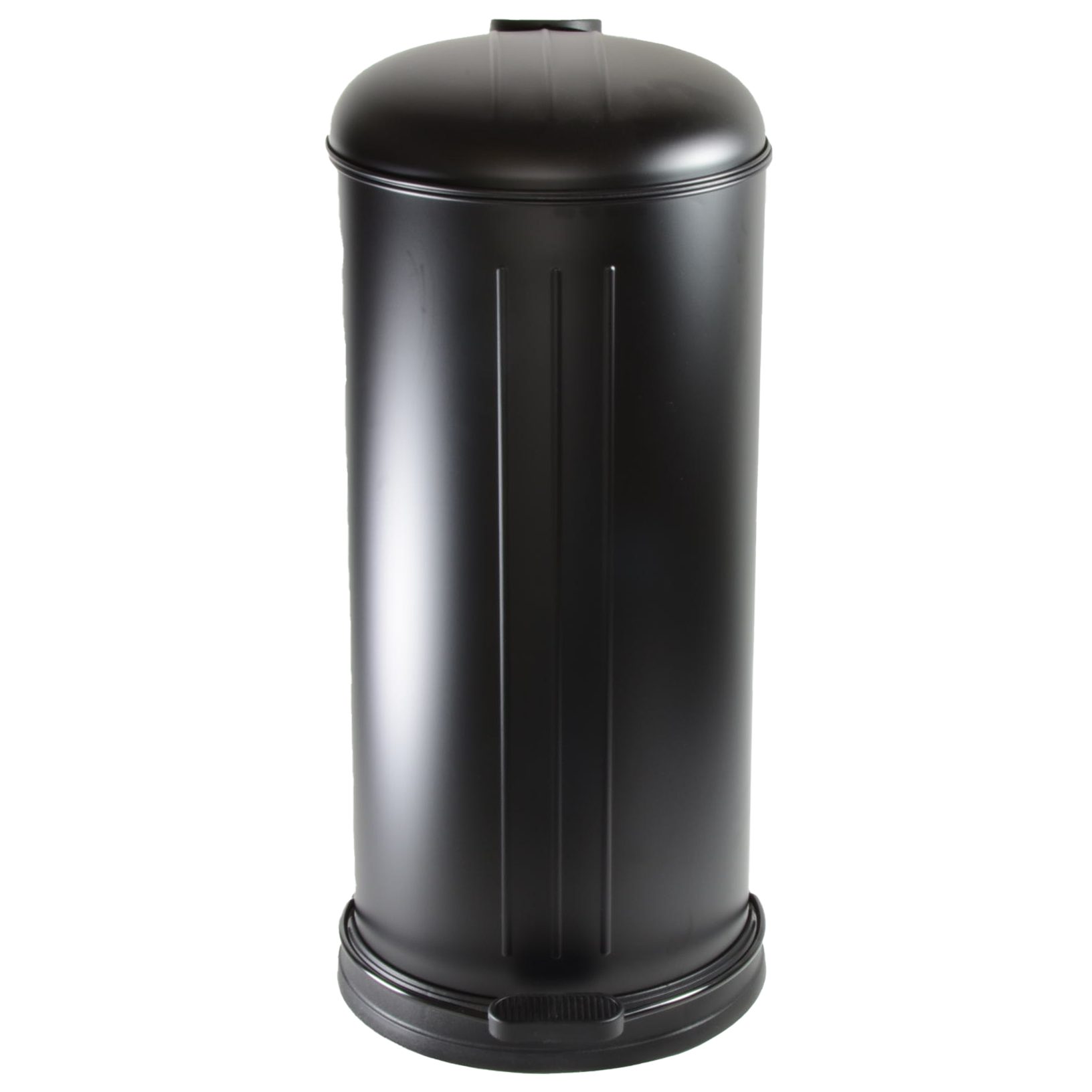 B&S Mülleimer 30 Liter Abfalleimer Treteimer Metall schwarz matt mit Absenkautomatik, mit Absenkautomatik