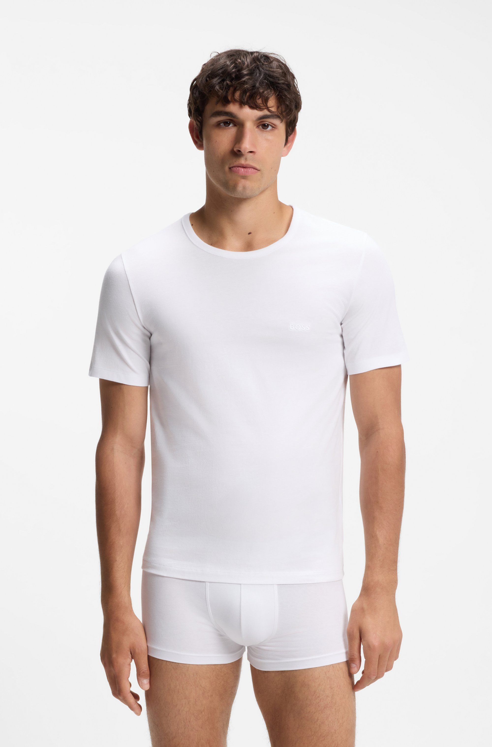 BOSS T-Shirt Rundhals BOSS ONE (Packung, 3-tlg., 3er-Pack) mit dezentem BOSS Logo-Print
