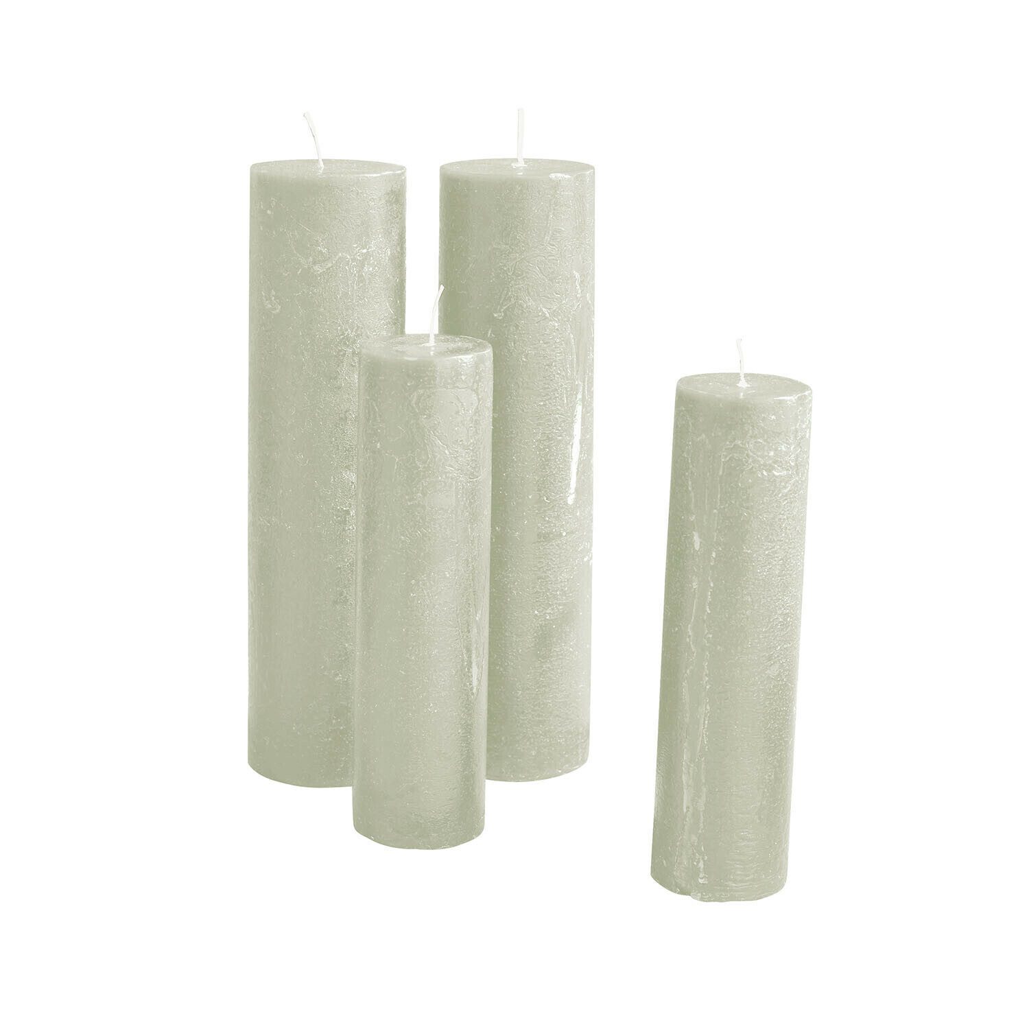 Mirabeau Stumpenkerze Kerze 4er Set Avinal salbei (4er Set, 4er Set)
