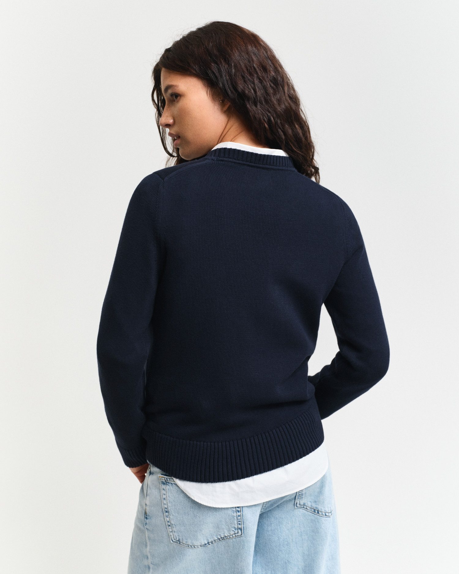 Gant Rundhalspullover CLASSIC COTTON C-NECK mit günstig online kaufen