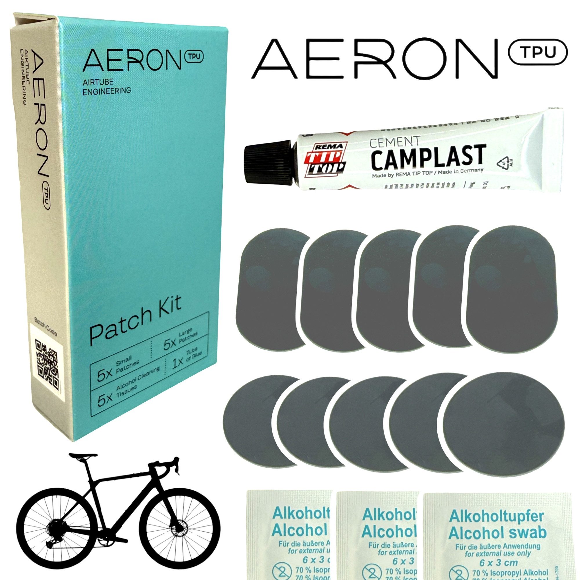 Fahrrad-Montageständer AERON Tubo Patch Kit Fahrrad Road TPU Schlauch Pflickset Pannenset