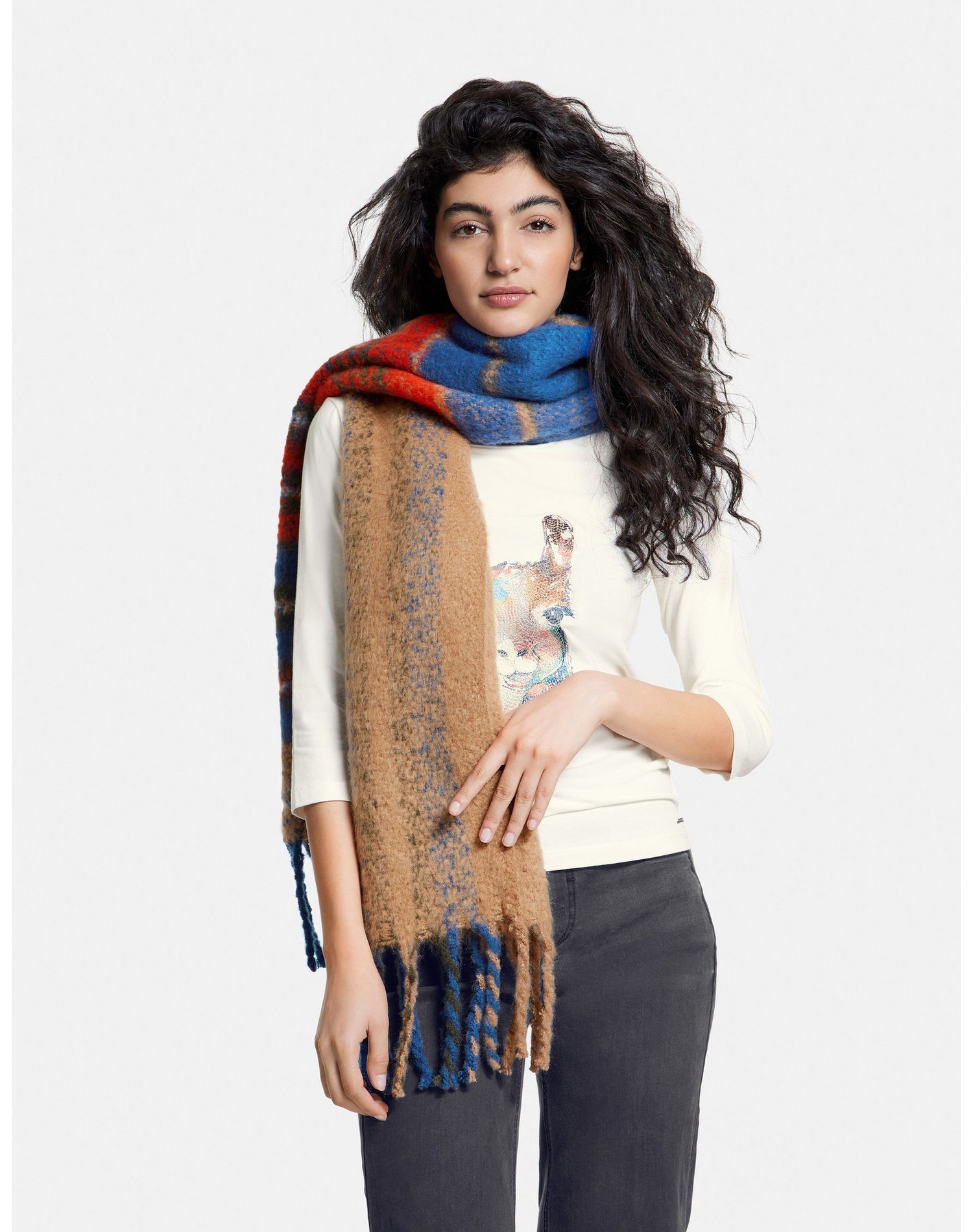 Damen Schals Taifun Schal Flauschiger Schal mit Karomuster, (1-St)