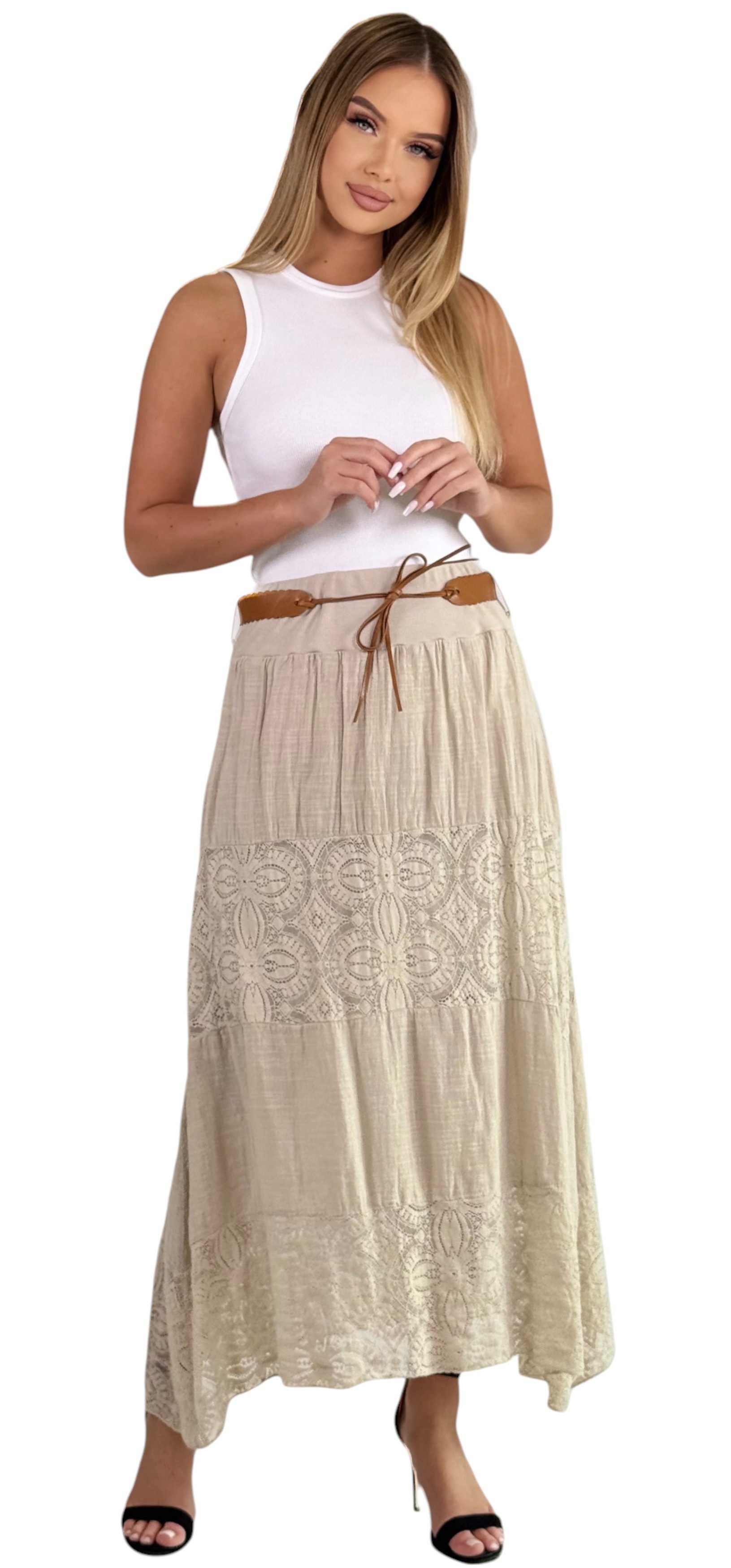 Mississhop A-Linien-Rock Baumwolle Rock Sommerrock locker günstig online kaufen
