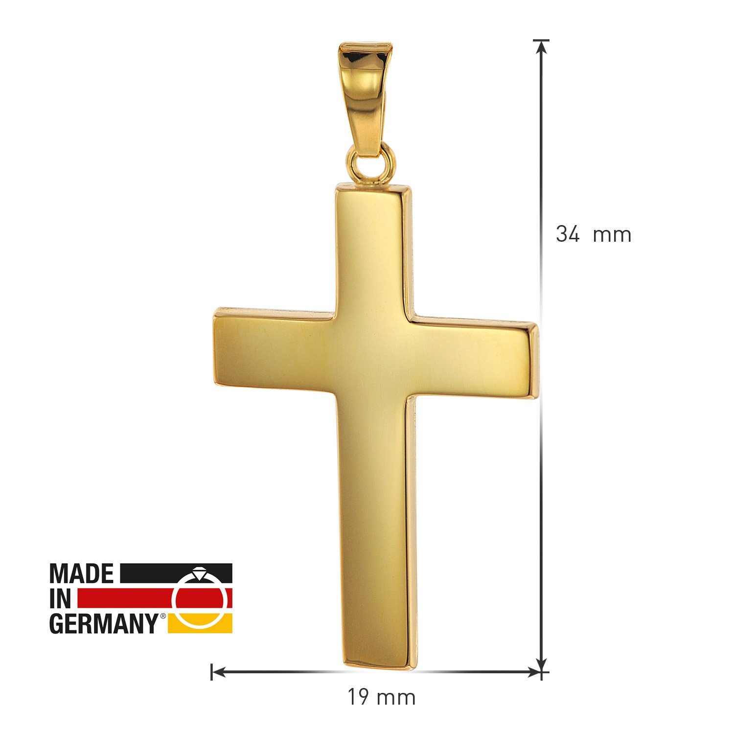trendor Kreuzanhänger Kreuz- mm (18 Gold 750 19 Karat) 27 x