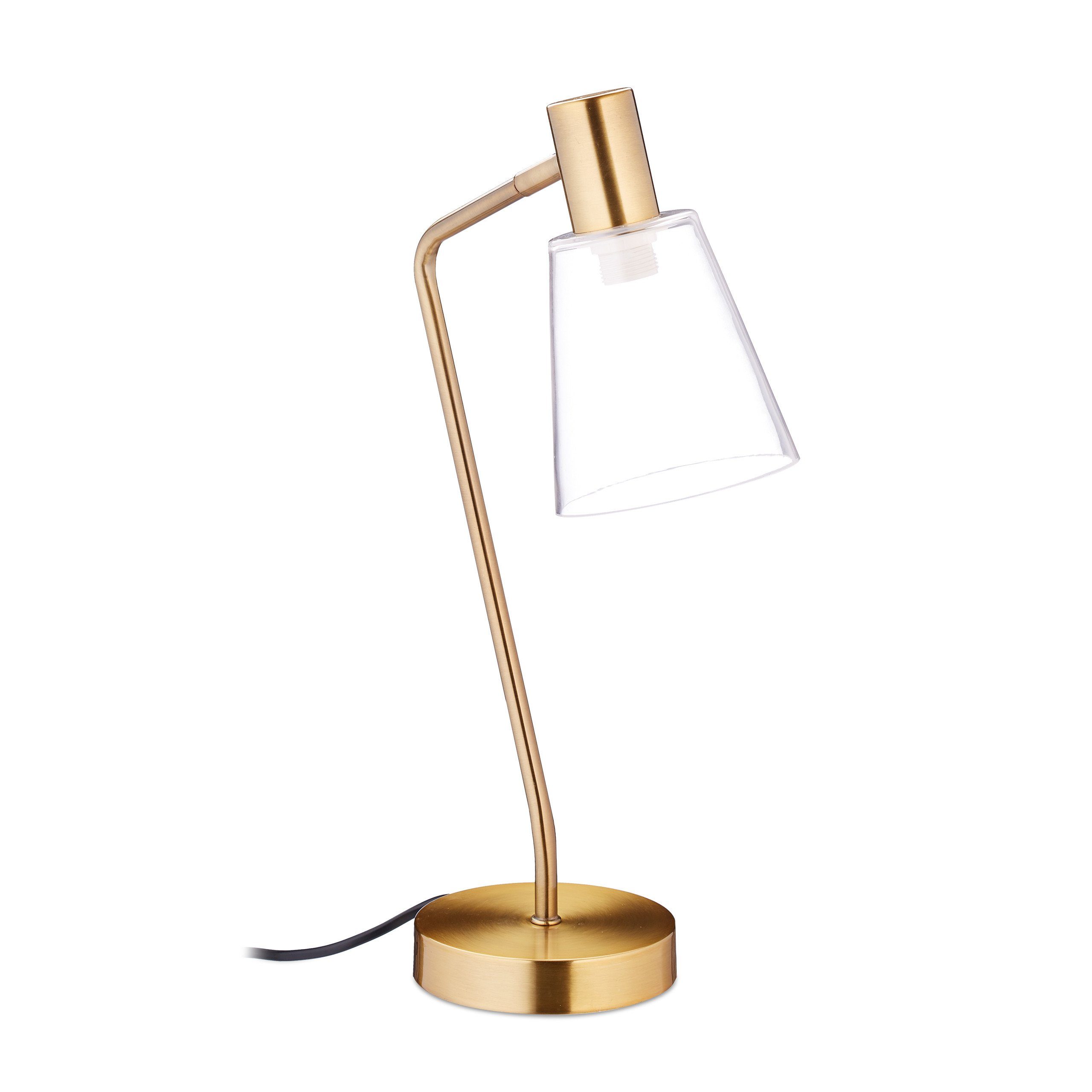 relaxdays Schreibtischlampe Schreibtischlampe gold