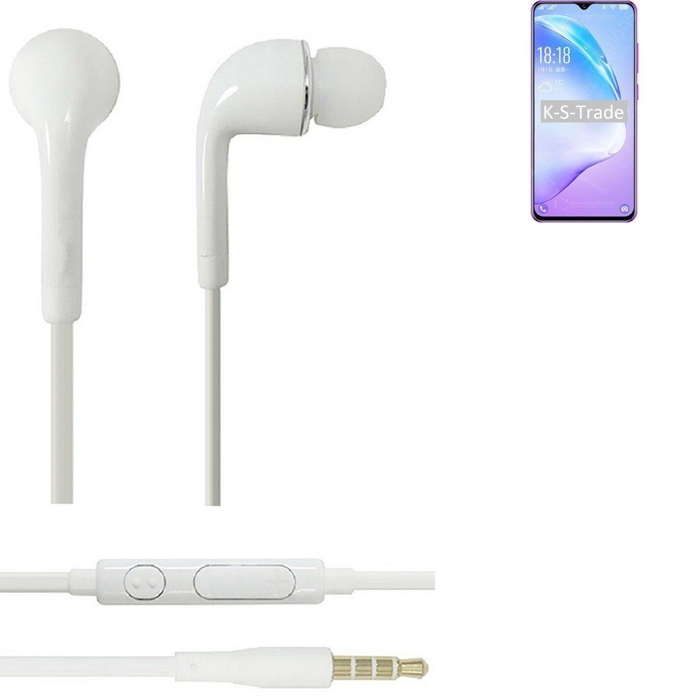 K-S-Trade für Coolpad Cool 12A In-Ear-Kopfhörer (Kopfhörer Headset mit Mikrofon u Lautstärkeregler weiß 3,5mm)