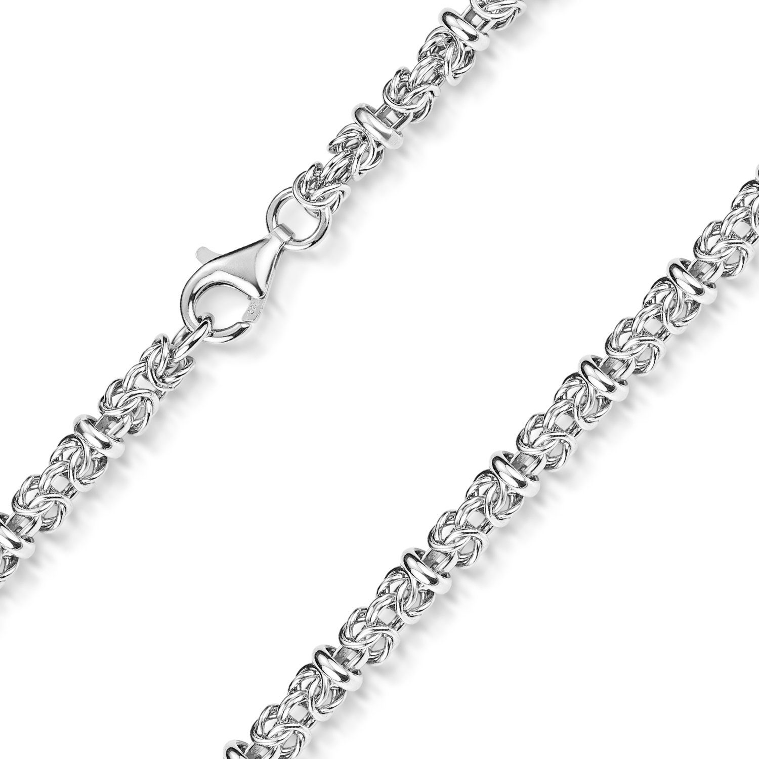 Materia Silberkette Damen Herren Silber Königskette 5mm 45-60cm K77, 925 Sterling Silber, rhodiniert