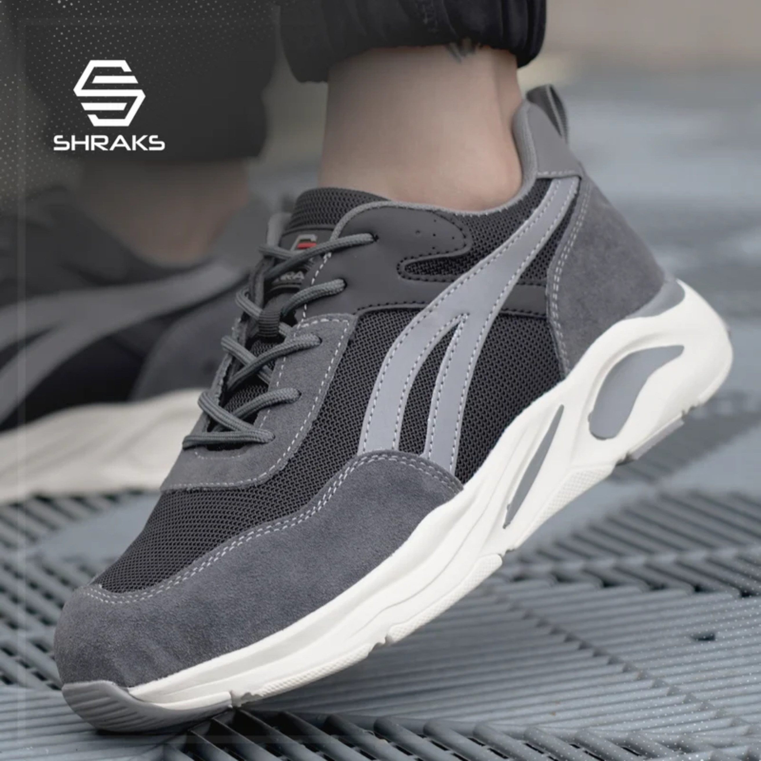 Shraks Nova Sicherheitsschuhe Bequem, Stahlkappe, Rutschfest,ISO20345 Arbeitsschuh