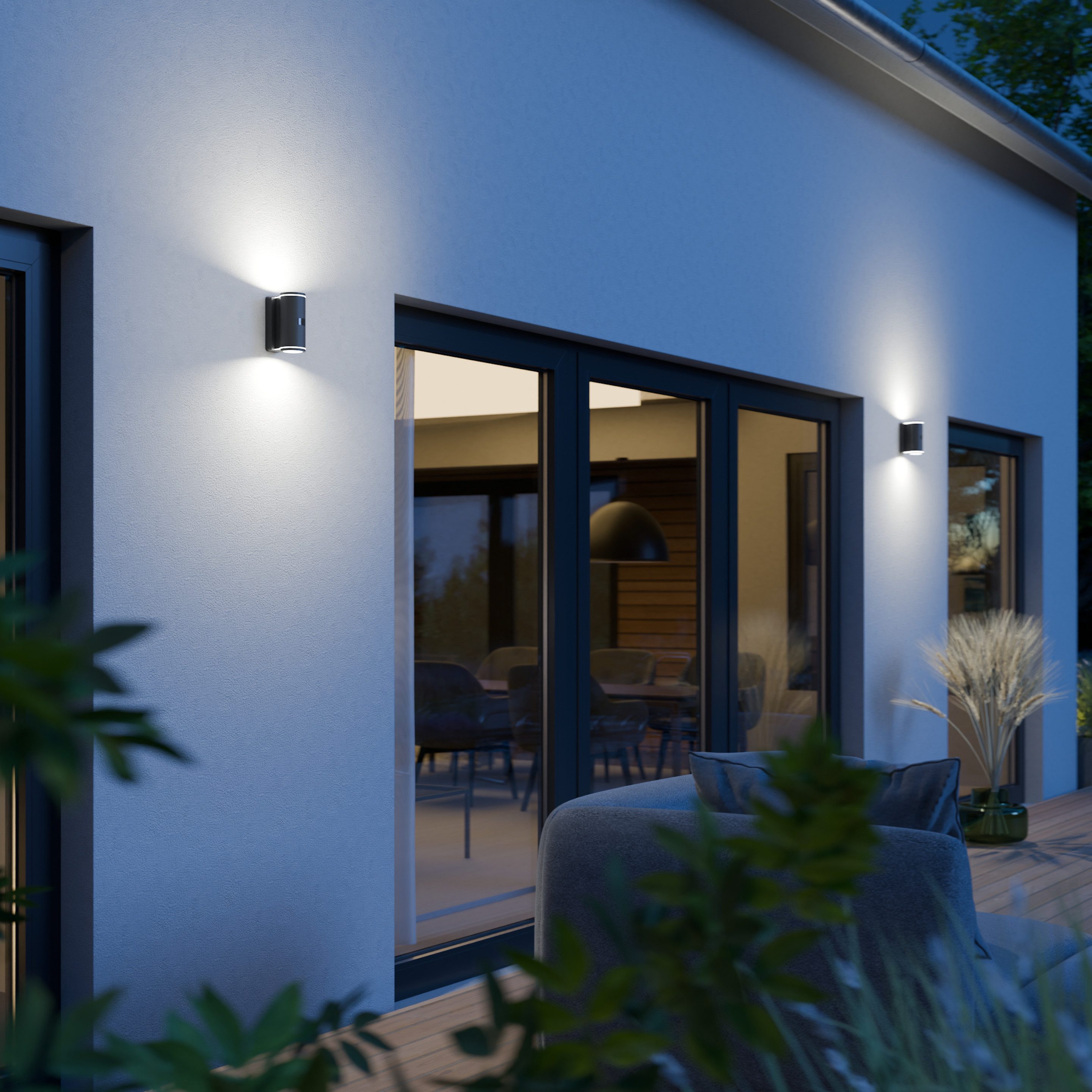 steinel LED Außen-Wandleuchte L 940, LED fest integriert, Warmweiß, mit Bewegungsmelder, Außenleuchte, 3000 K, Anthrazit