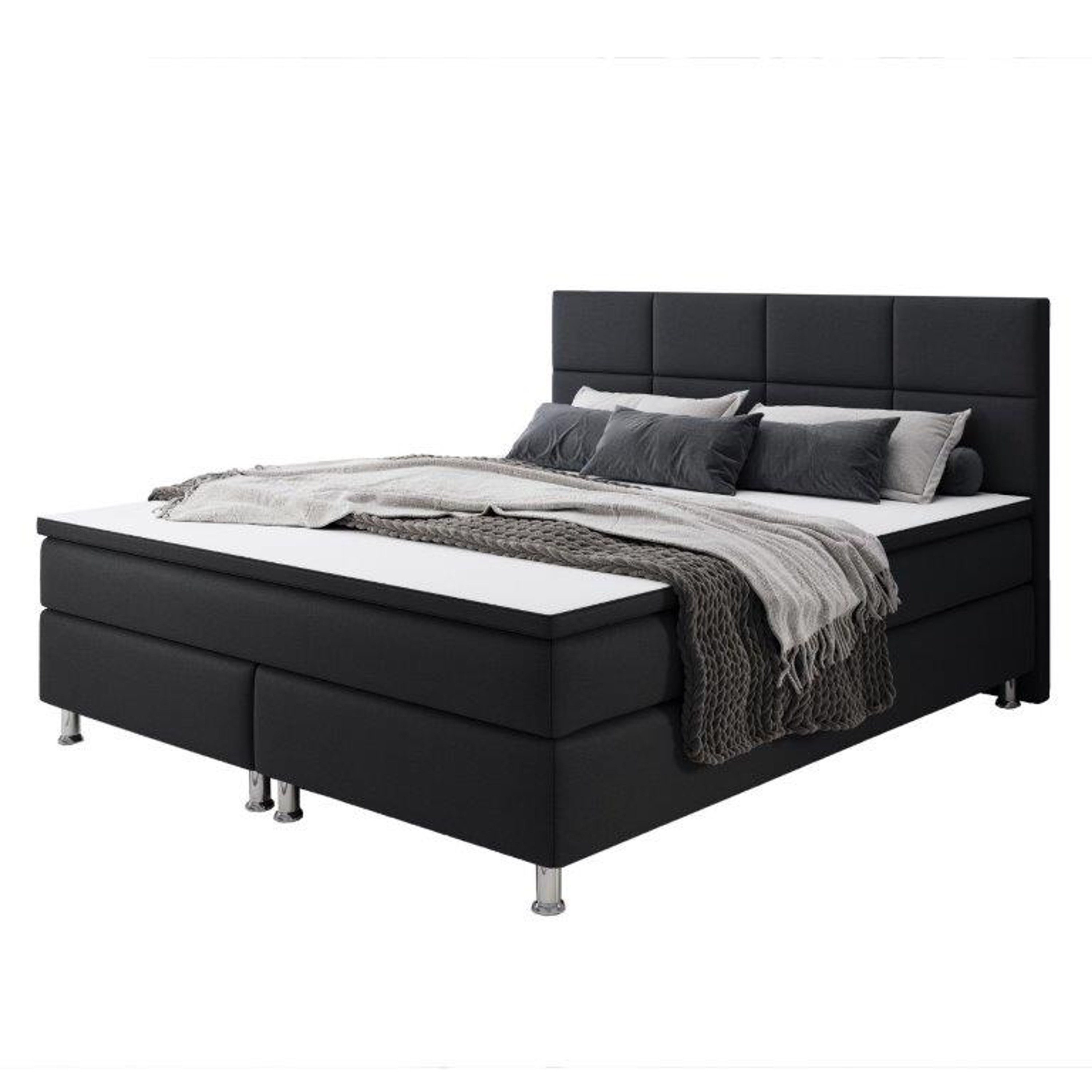 interbed Boxspringbett Rotterdam 140x200 cm Webstoff, inkl. Topper und Matratze