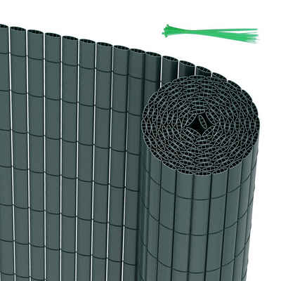 Randaco Balkonsichtschutz PVC Sichtschutzmatte Terrasse UV-beständig Windschutz mit Kabelbindern