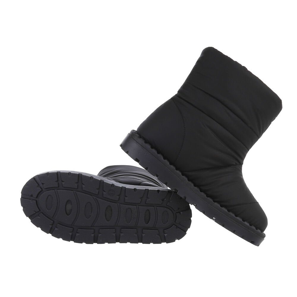 Ital-Design Damen Snowboots Freizeit Snowboots Flach Flache Stiefeletten in Schwarz