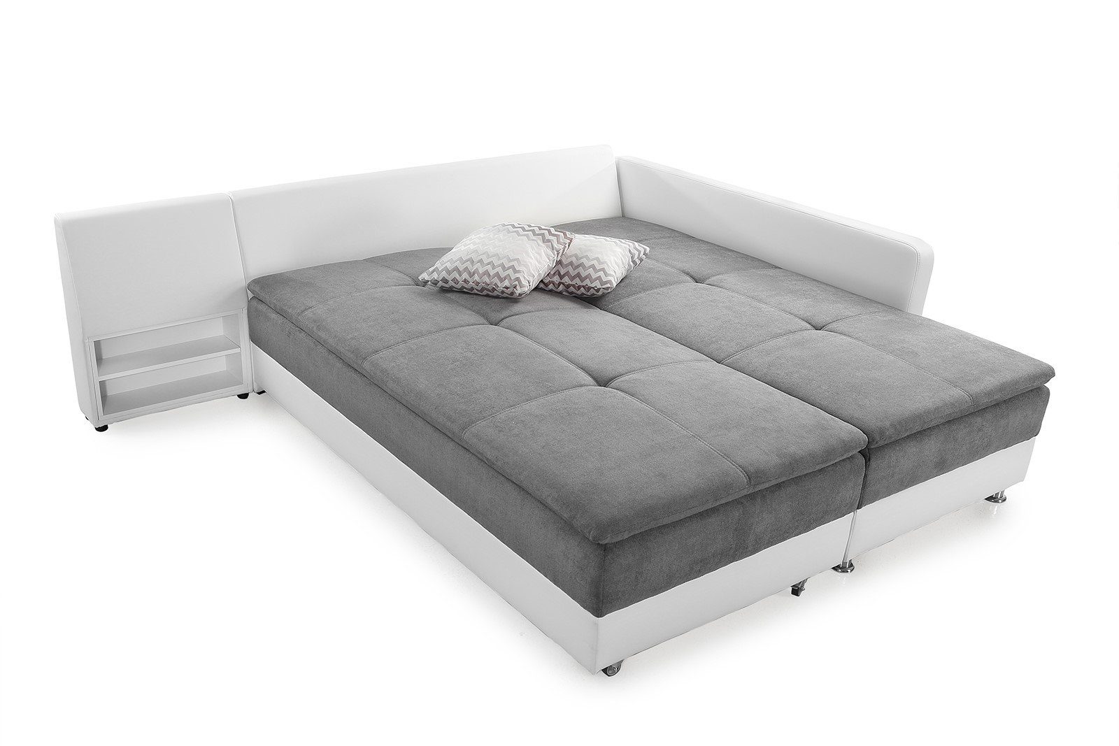 luma-home Ecksofa 15103, Dauerschläfer-Doppelbett B306/T223/H95 cm, Bettkas günstig online kaufen