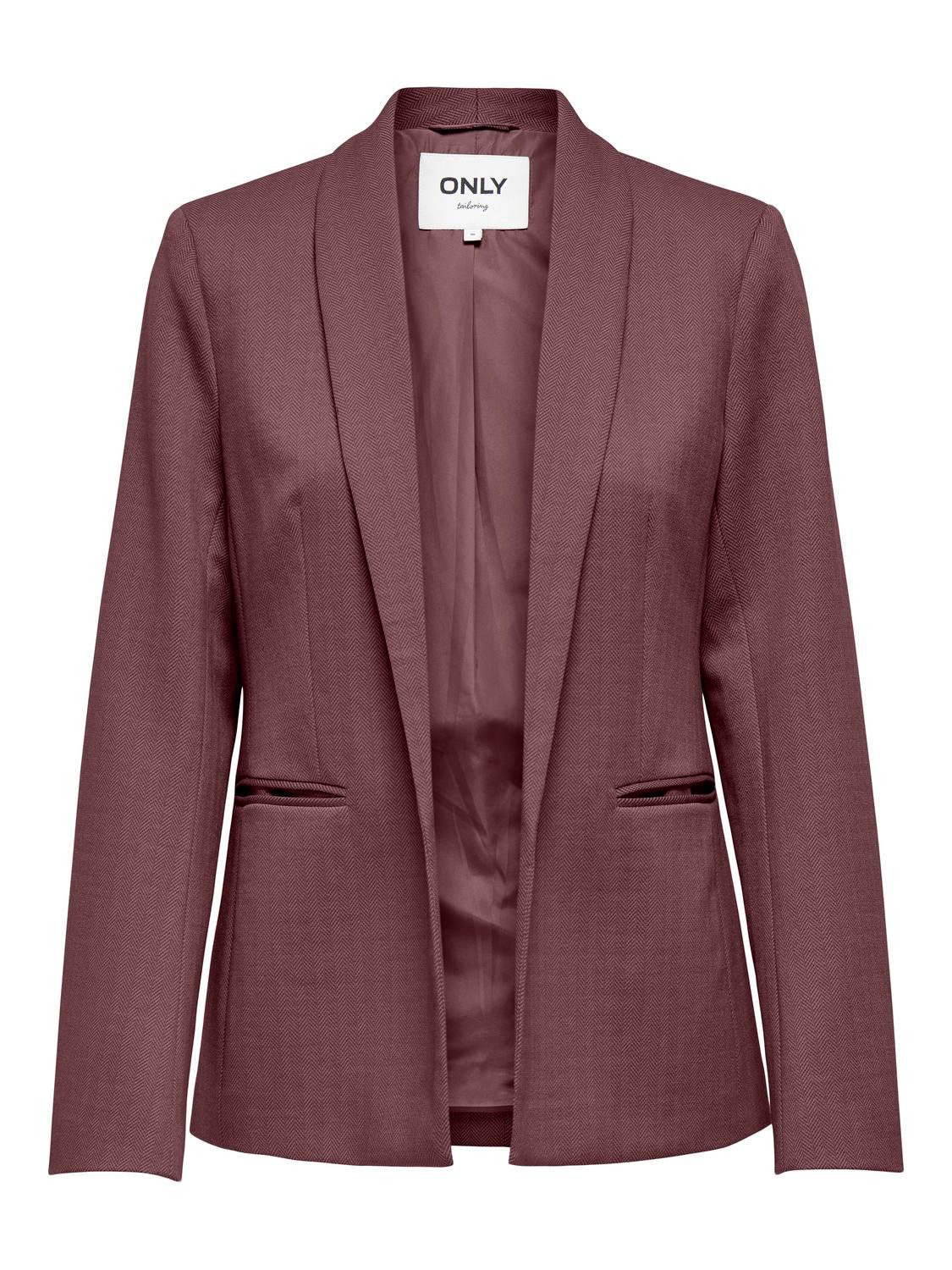 ONLY Longblazer ONLESKA-ADDY LIFE L/S HB BLAZER CC TLR mit Reverskragen, verschlusslose Form, Fischgratmuster