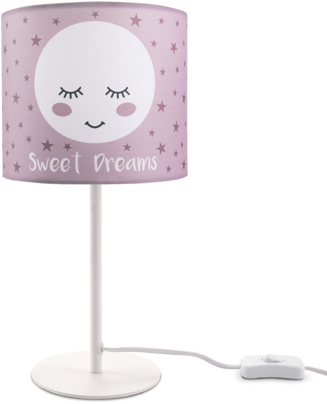 Paco Home Tischleuchte Aleyna 103, ohne Leuchtmittel, Kinderlampe LED Kinderzimmer Lampe mit Mond-Motiv, Tischleuchte E14 | Tischlampen