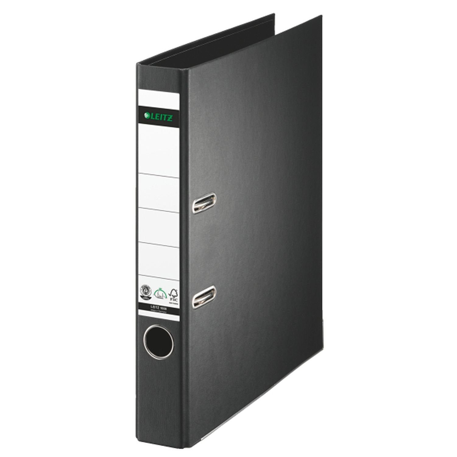 LEITZ Aktenordner LEITZ 1008-00-95 Vollpapier-Ordner 180 Grad DIN A4 50 mm schwarz