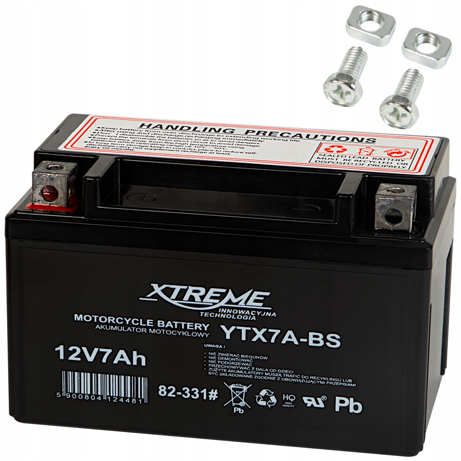 XTREME COUTURE Wartungsfreie 12-V-7-Ah-Gel-Batterie für Motorräder Akku, für die meisten Motorräder, Motorroller, Scooter und Quads