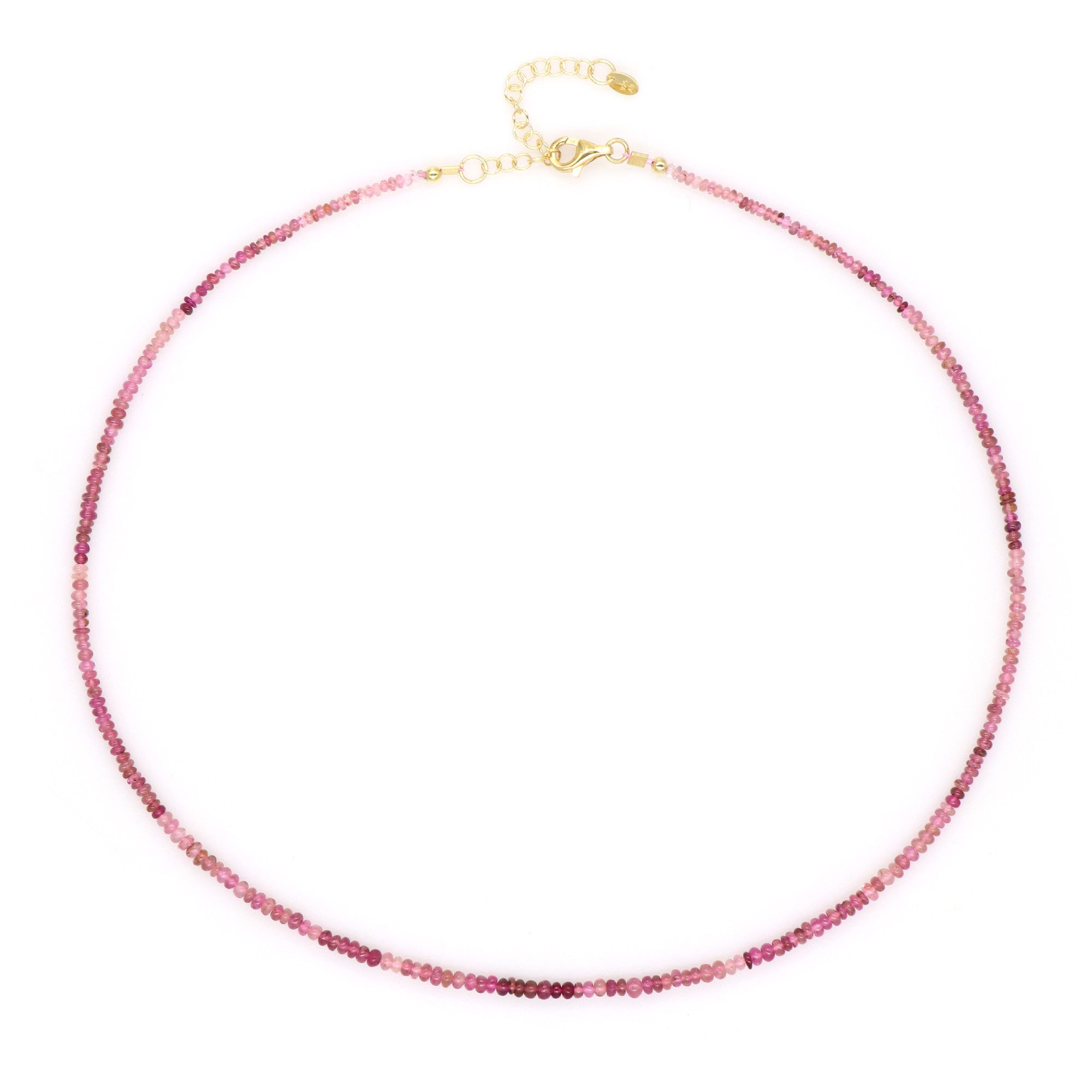 Cavill Silberkette Halskette aus vergoldetem Silber mit nigerianischem rosa Turmalin (1-tlg)