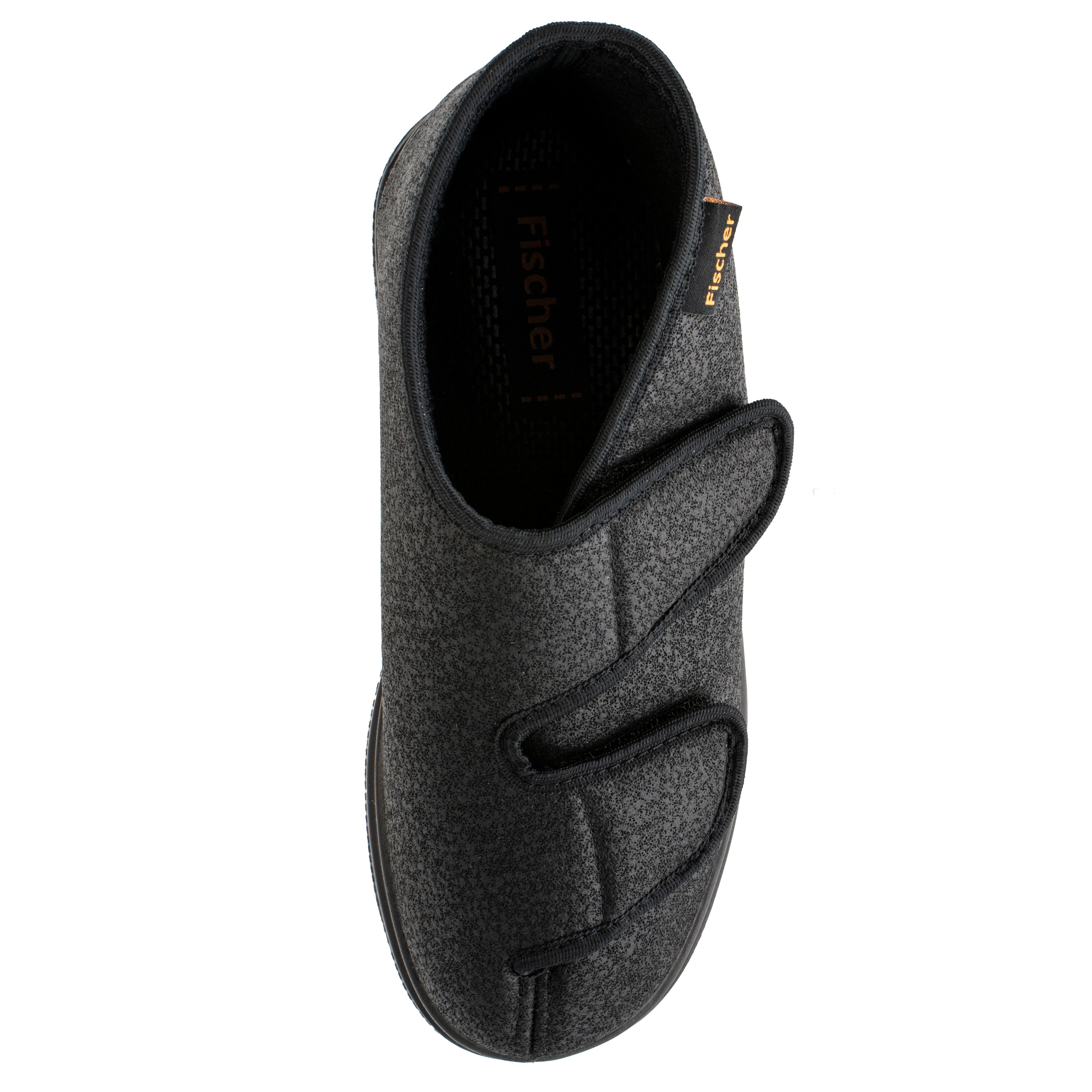 Fischer-Markenschuh Ortho Hausschuh Klettverschluss, Weite K, Einlegesohle herausnhembar, Frotteefutter