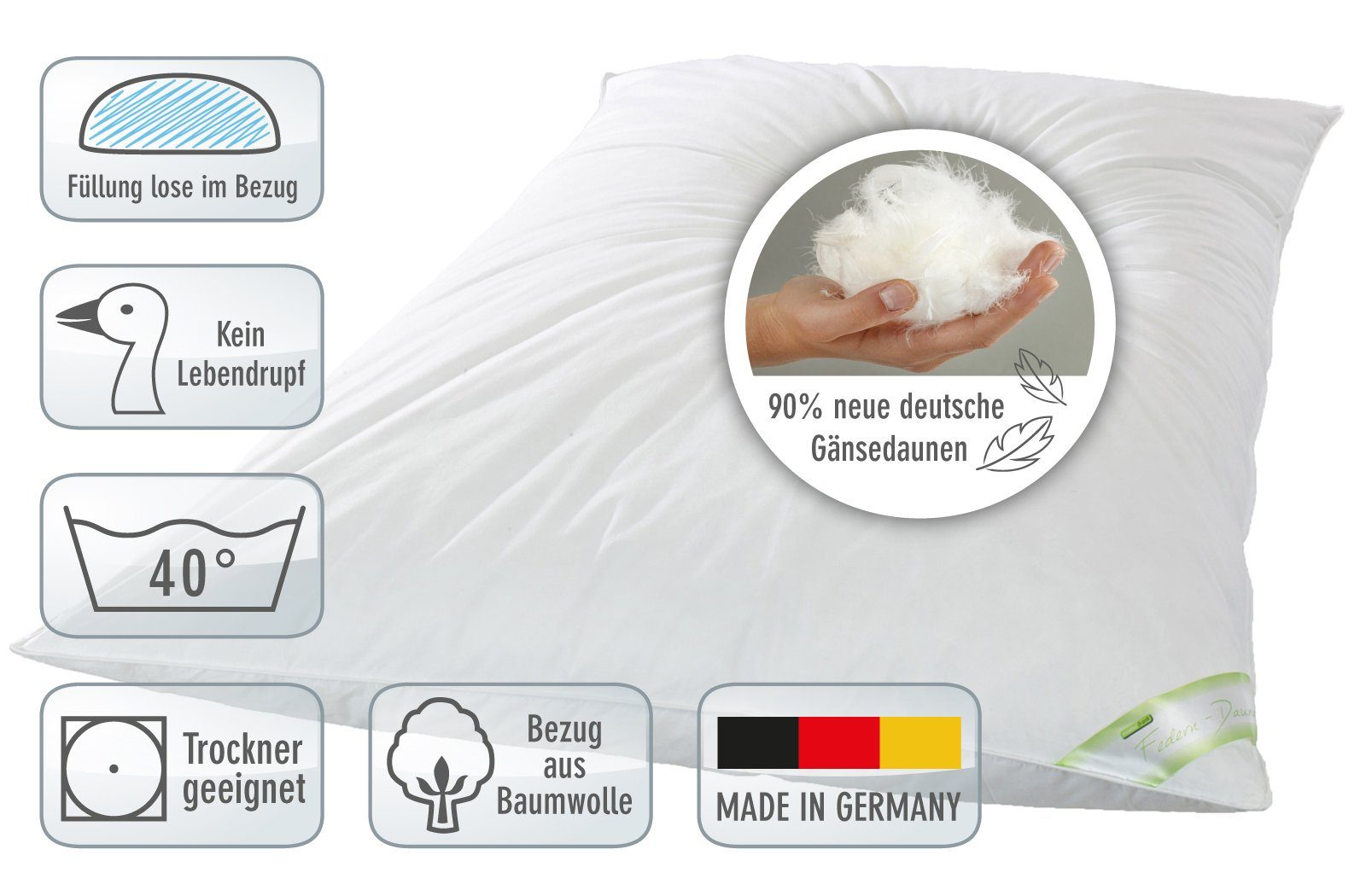 franknatur Gänsedaunenbettdecke Ballonbett 90% Daunen, Füllung: 90% Daunen, günstig online kaufen
