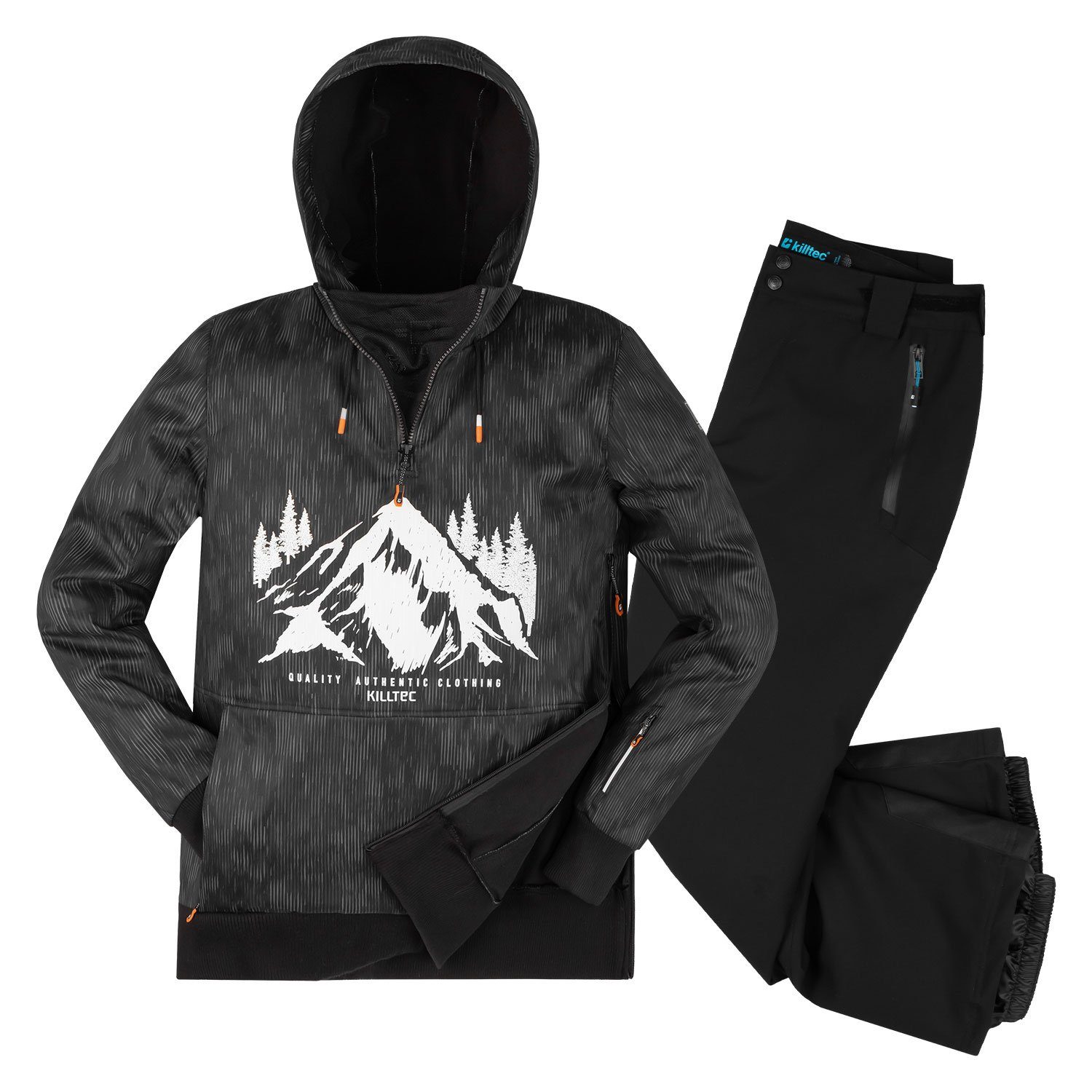 Killtec Skianzug Herren Stretch Hoodie + Skihose Ski Alpin Outdoor Kleidung, Twill Softshell