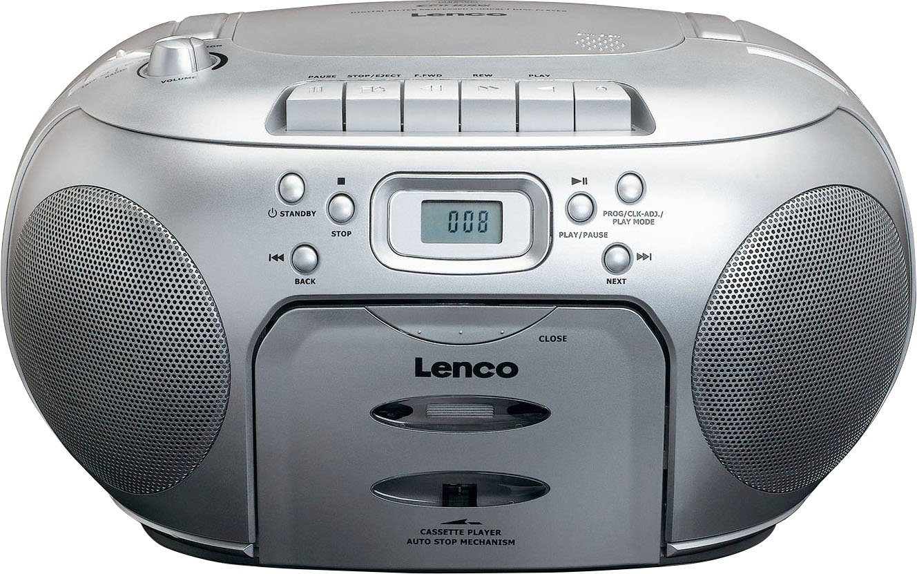 (FM-Tuner) CD-Radiorecorder Lenco Silber SCD-420SI
