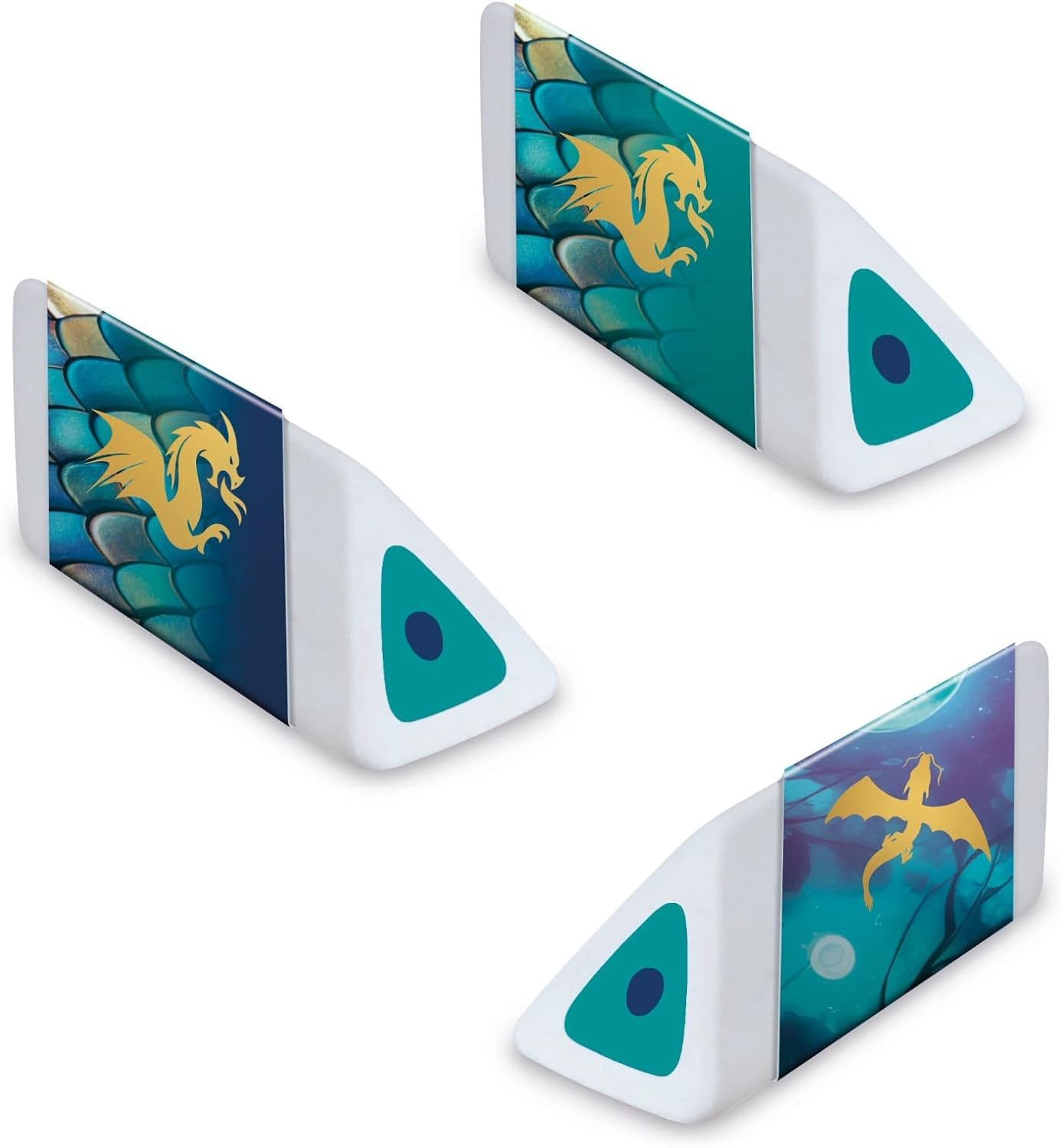 MAPED Schulheft Maped DRAGON Pyramiden-Radierer 3er Set grün/blau/gold