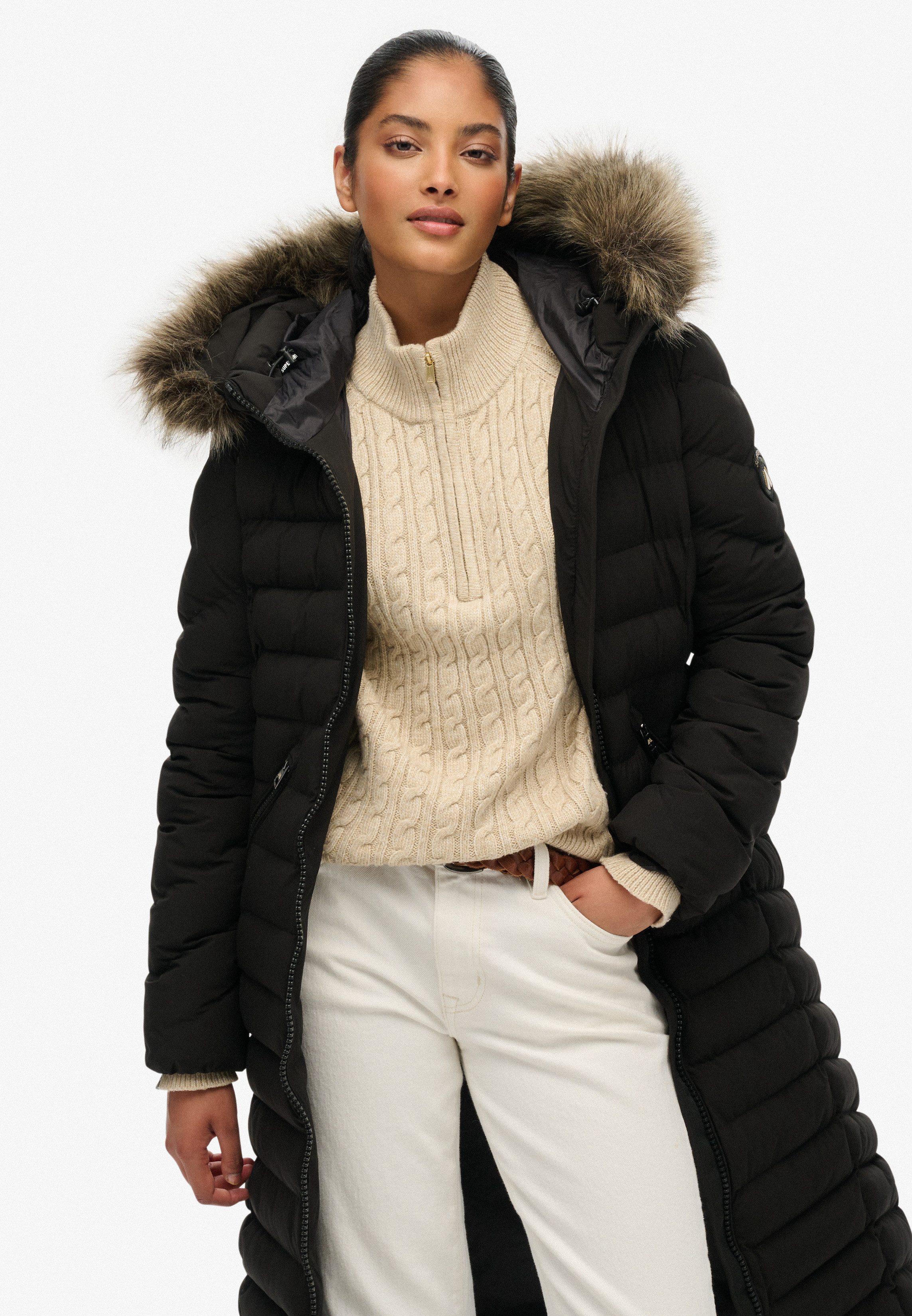 Superdry Steppjacke FUJI FAUX FUR HOODED günstig online kaufen