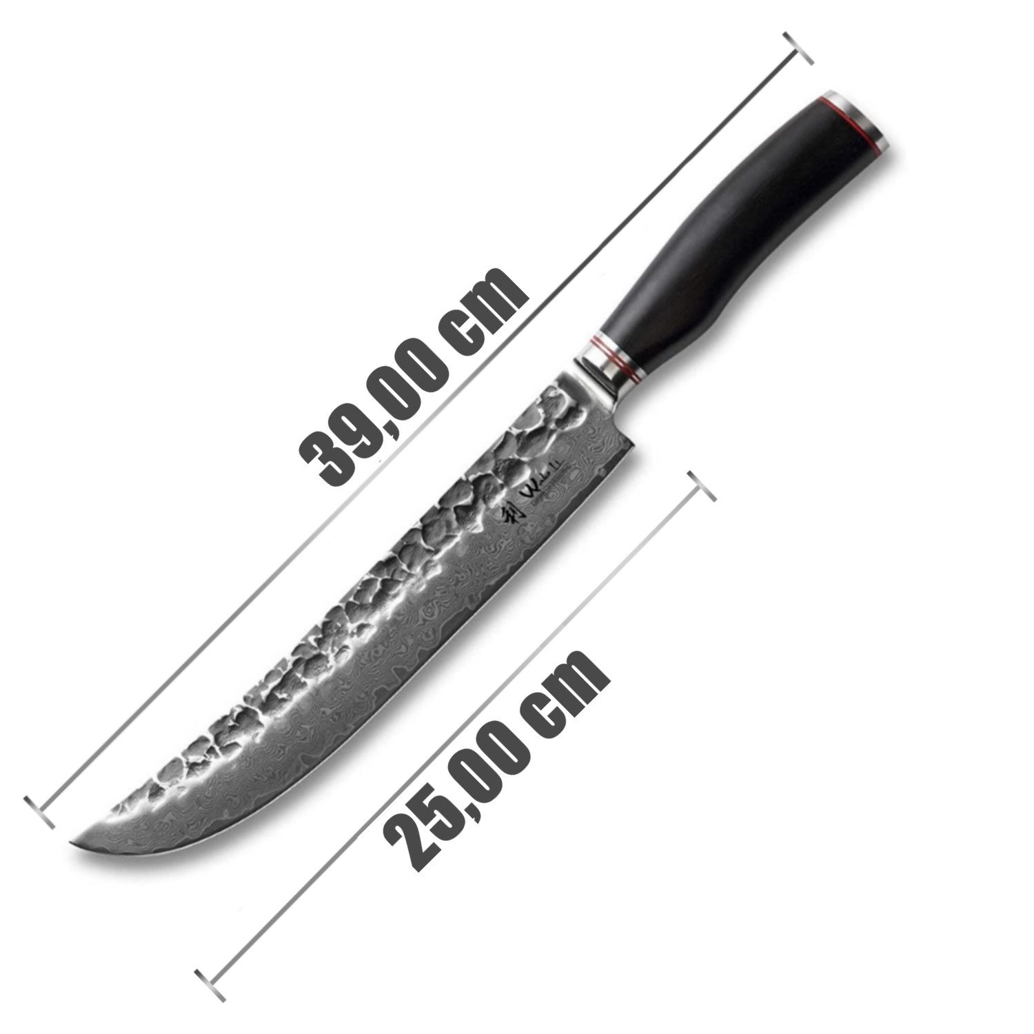 Wakoli Tranchiermesser EBO Damast Filetiermesser Küchenmesser Kochmesser 25 cm Klinge