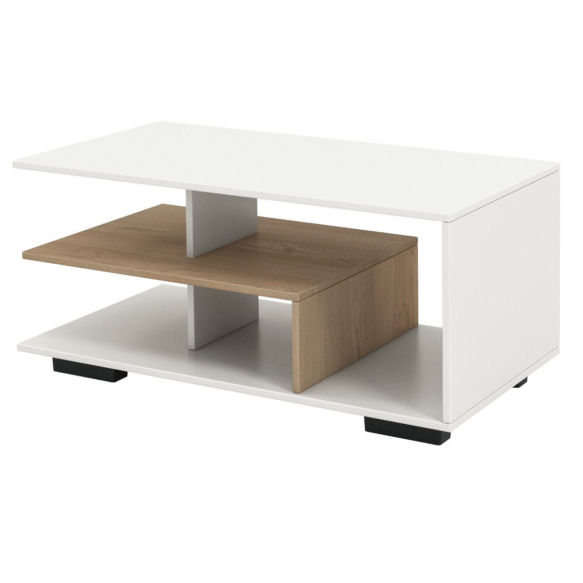 KOMFOTTEU Couchtisch, 3-stufiger geometrischer Kaffeetisch