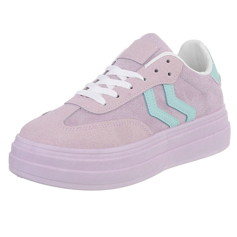 Ital-Design Bequeme Sneaker mit gepolsterter Innensohle für Alltag Sneaker (91261095) Flach Sneakers Low in Lila