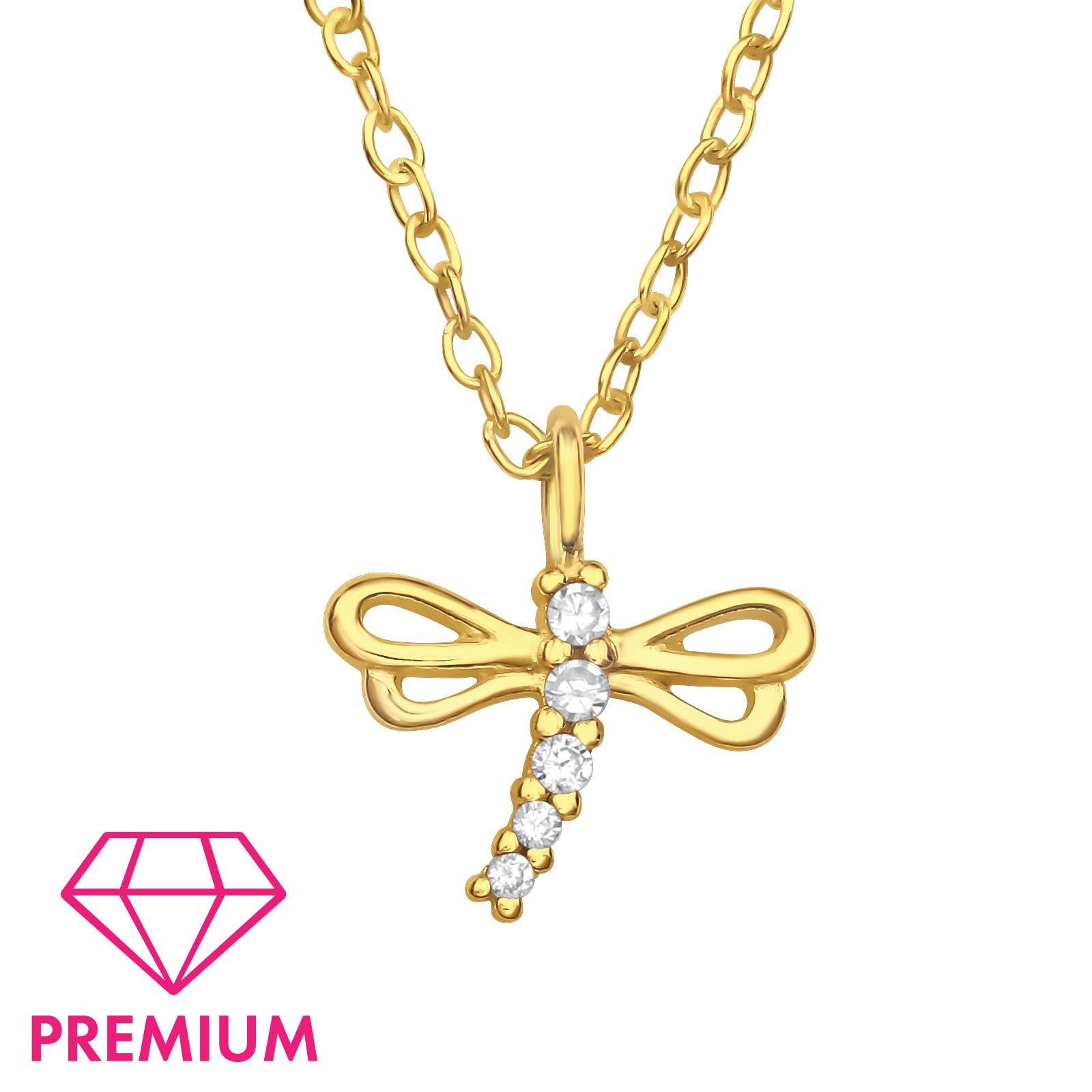 Monkimau Silberkette Libelle Kinder Premium Halskette 925 Silber Geschenk, Hypoallergen