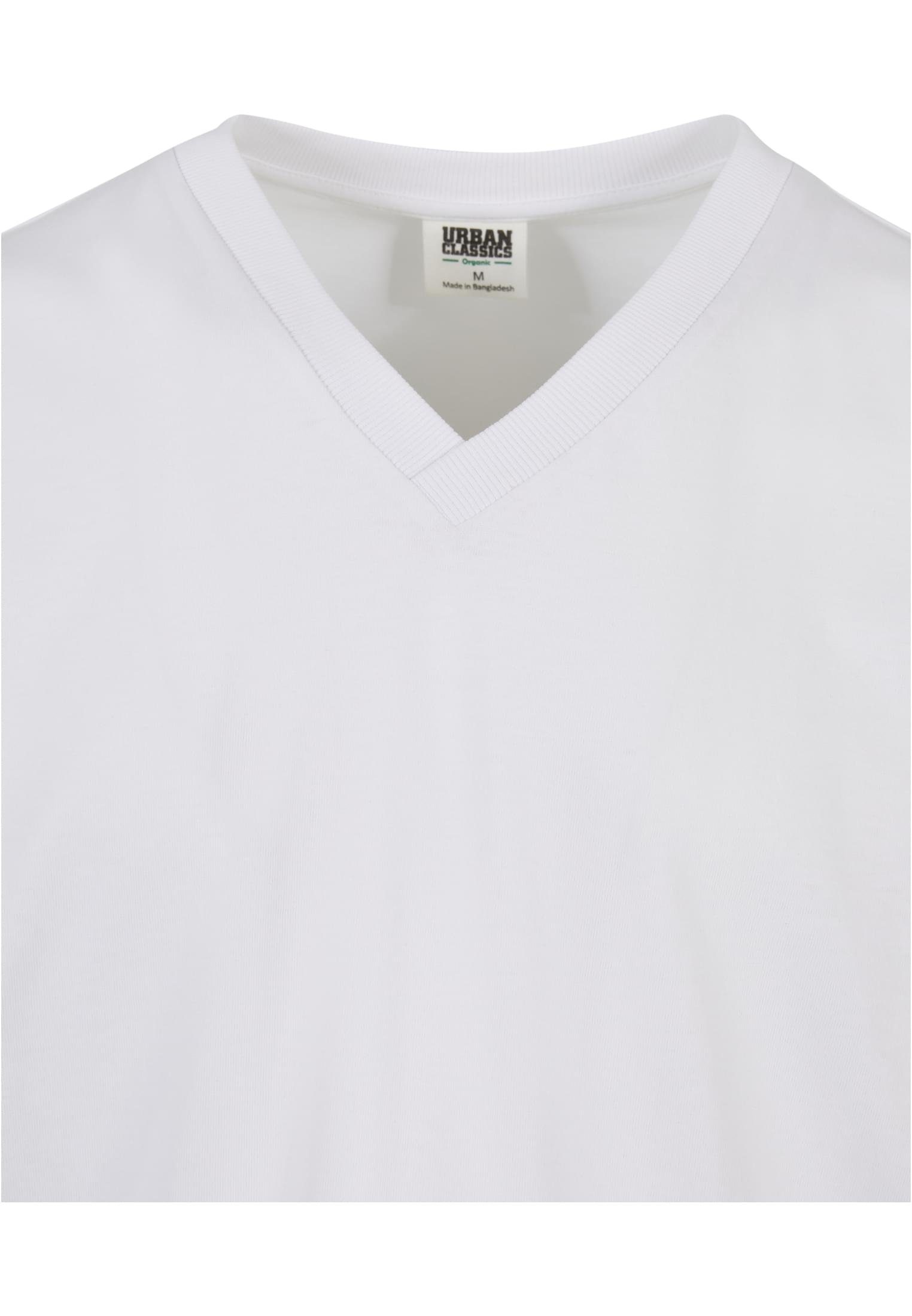 V-Neck Tee URBAN Oversized Herren CLASSICS Kurzarmshirt white (1-tlg) Organic