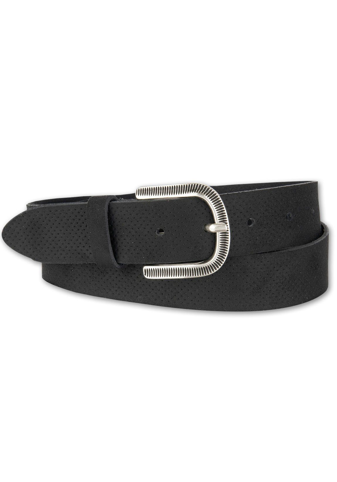 BERND GÖTZ Ledergürtel mit Rasterstruktur