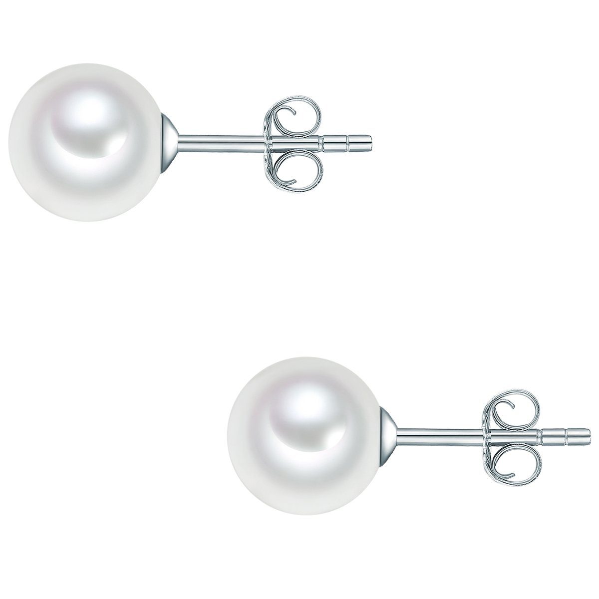 Rafaela Donata Perlenohrringe silber, Ohrstecker Sterling Silber Muschelkernperle weiß