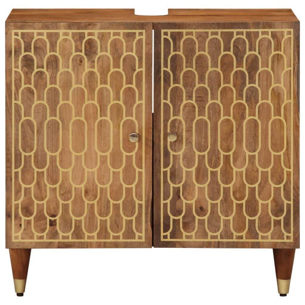 vidaXL Badezimmerspiegelschrank Waschbeckenunterschrank 62x33x58 cm Massivh günstig online kaufen
