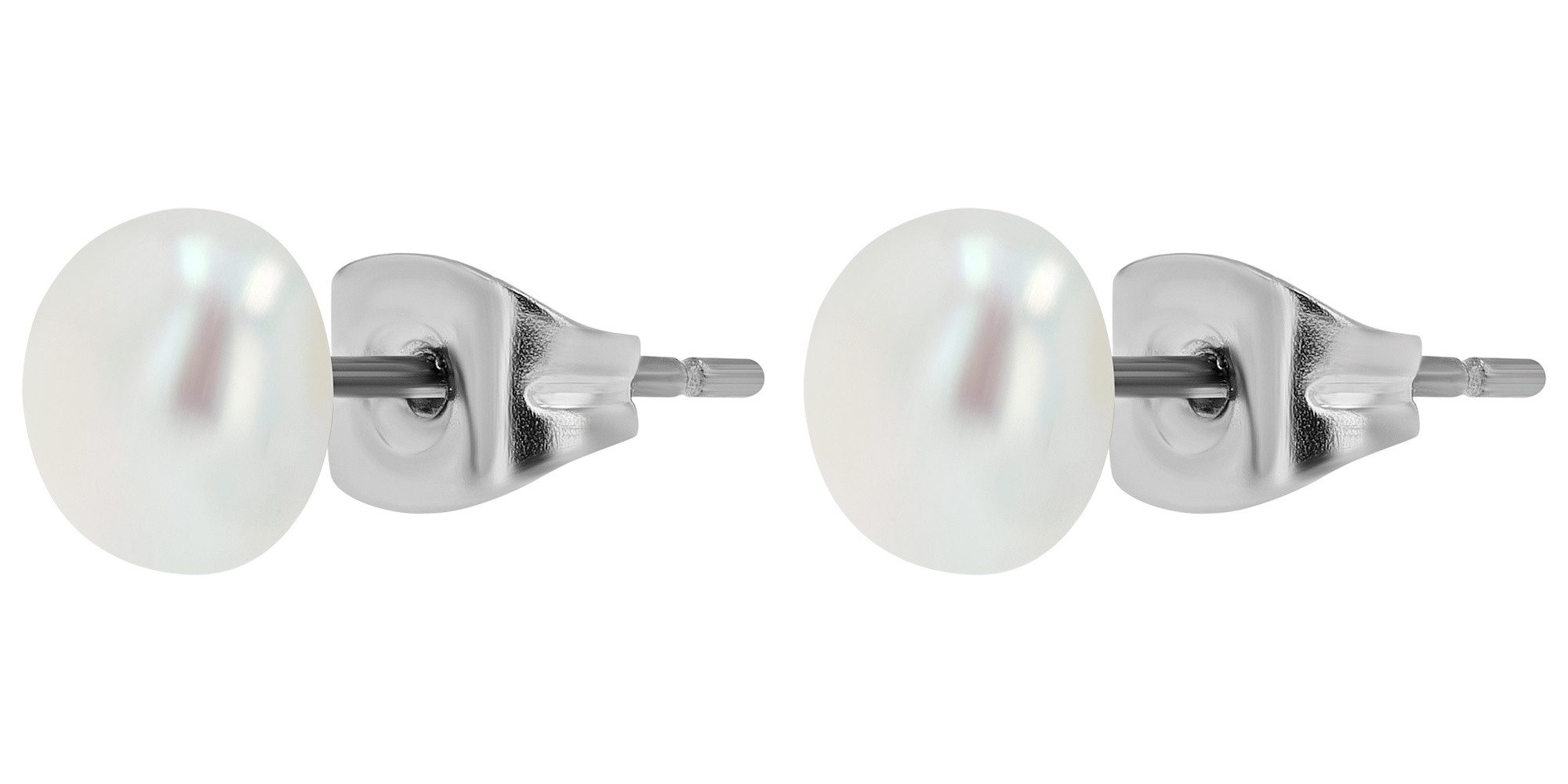 Paar Ohrhänger Ohrringe – Ohrstecker aus Titan mit Süßwasserperle