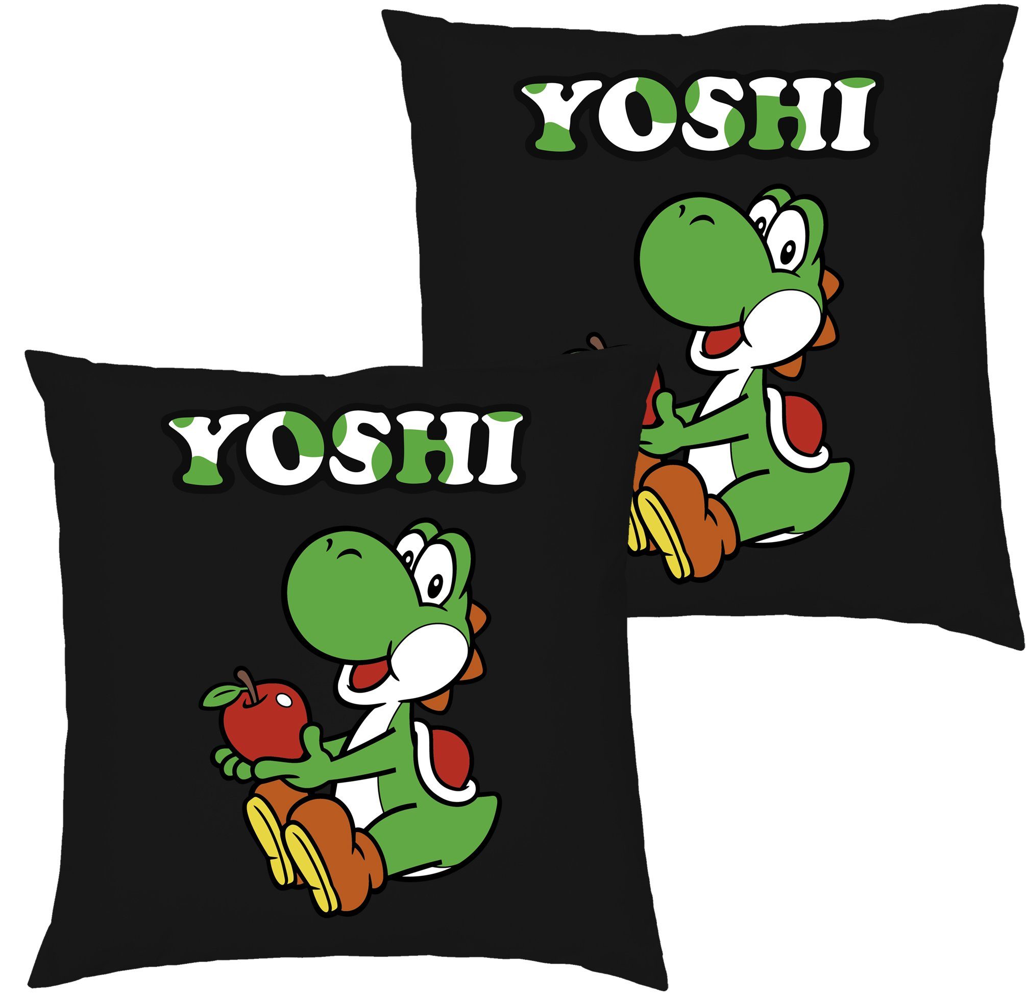 Blondie & Brownie Dekokissen Yoshi Mario Luigi Super Retro Konsole Gamer Gaming, Kissen mit Füllung