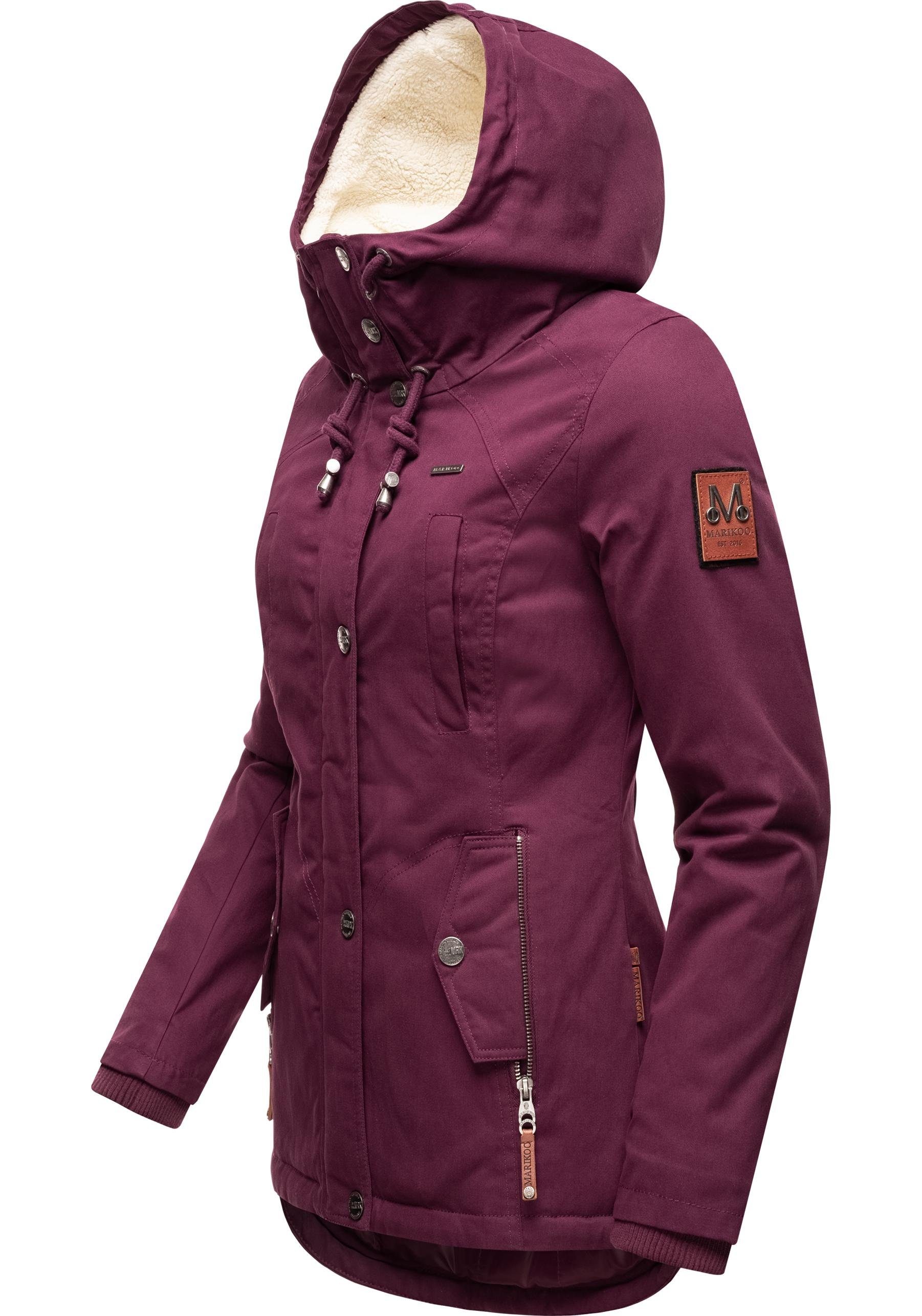 Marikoo Winterjacke Bikoo sportliche Damen Outdoor Baumwolljacke mit Kapuze günstig online kaufen