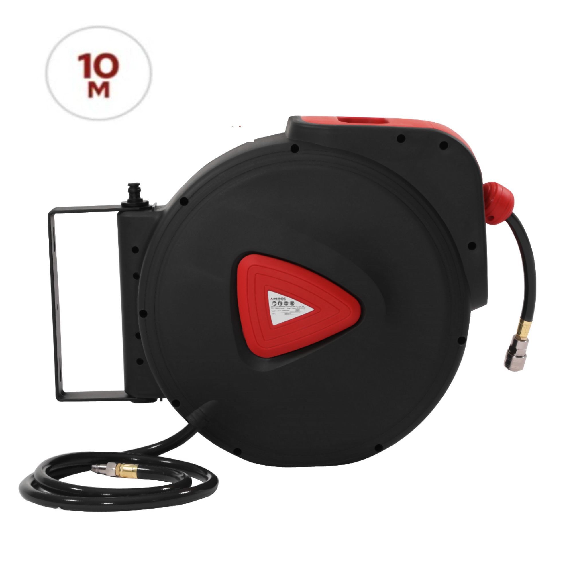 Arebos Schlauchtrommel Automatischer Druckluftschlauch-Aufroller, 180° schwenkbar, (Stück, Rot), inkl. Wandhalterung