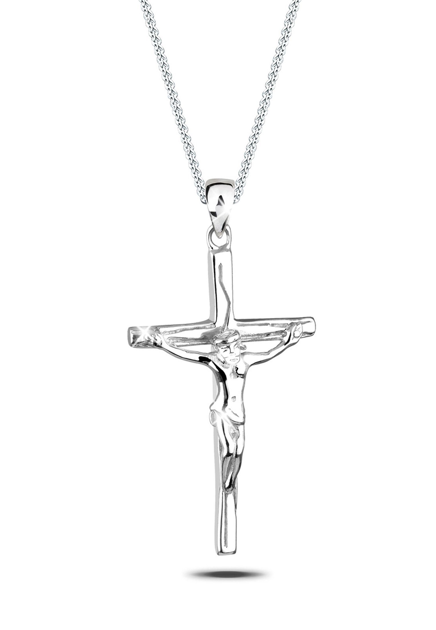 Elli Kette mit Anhänger mit Anhänger Kreuz Jesus Kruzifix 925 Silber, Kreuz günstig online kaufen