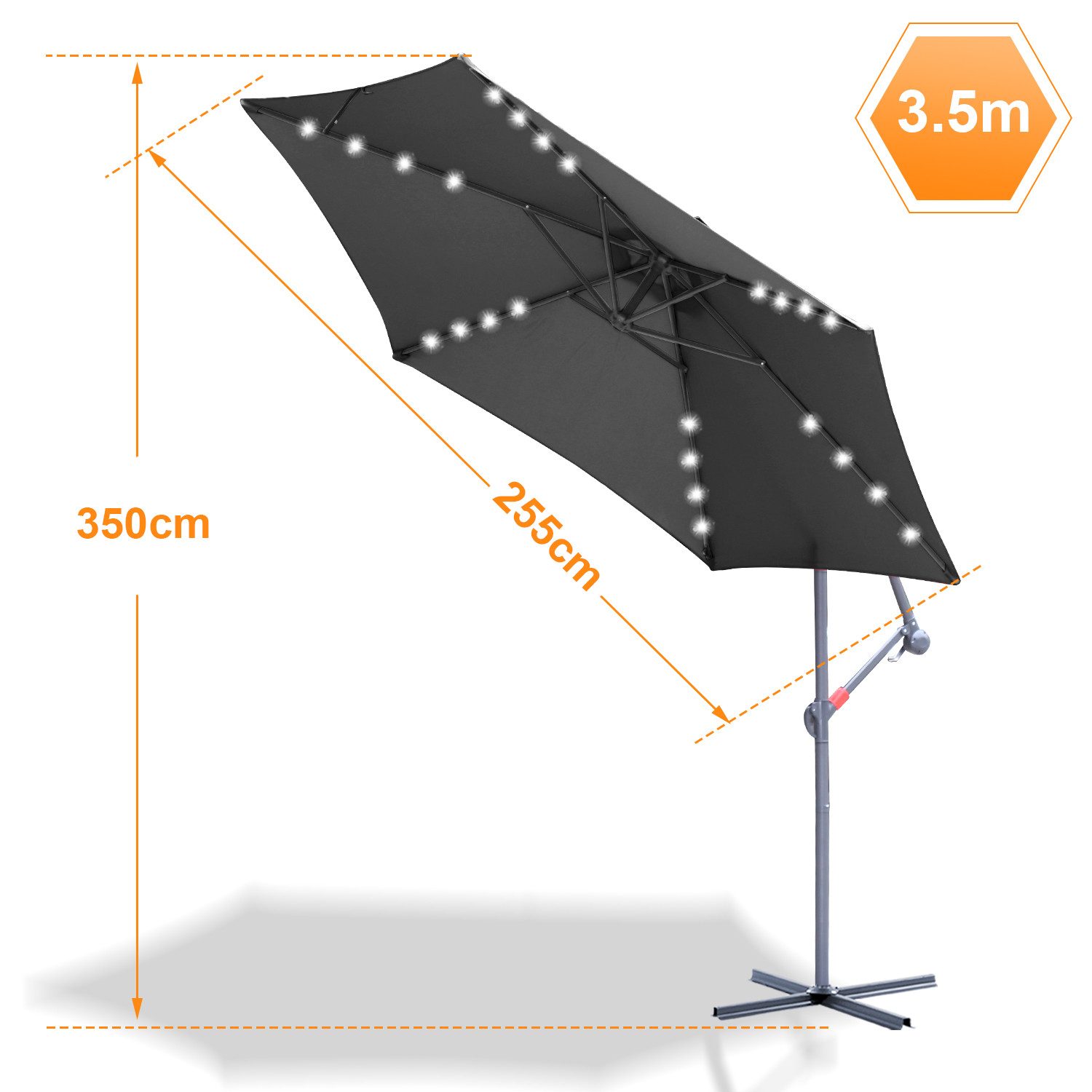 Clanmacy Sonnenschirm Sonnenschirm 350 cm Kurbel günstig online kaufen