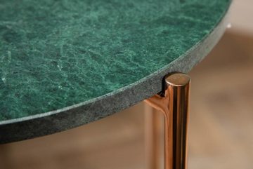riess-ambiente Beistelltisch NOBLE I Ø35cm grün / gold (Einzelartikel, 1-St), Wohnzimmer · Handarbeit · Marmor · Metall · rund · abnehmbare Platte