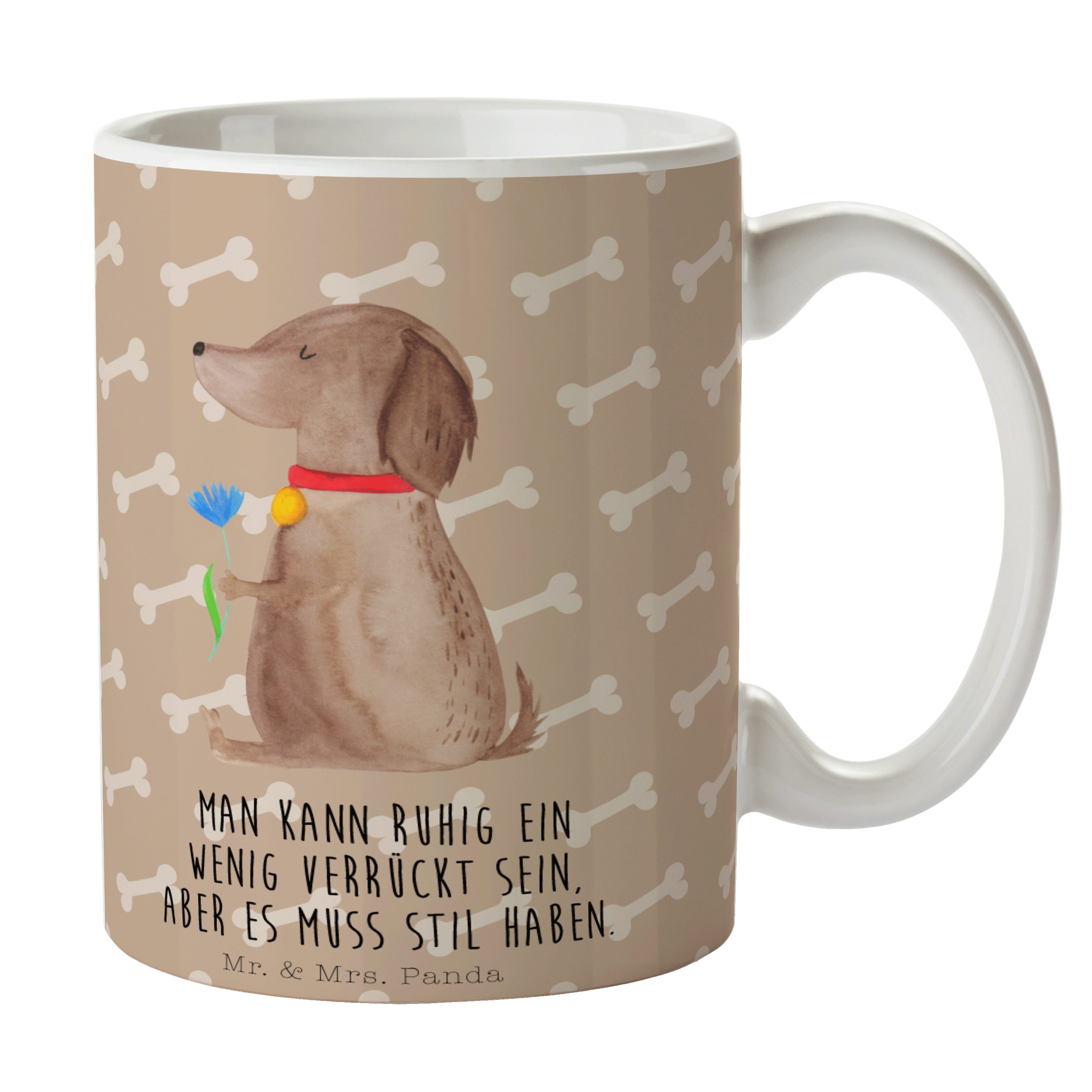 Mr. & Mrs. Panda Tasse Hund Blume - Hundeglück - Geschenk, Sprüche, Hundeliebe, Tasse Motive, Keramik, Herzberührende Designs