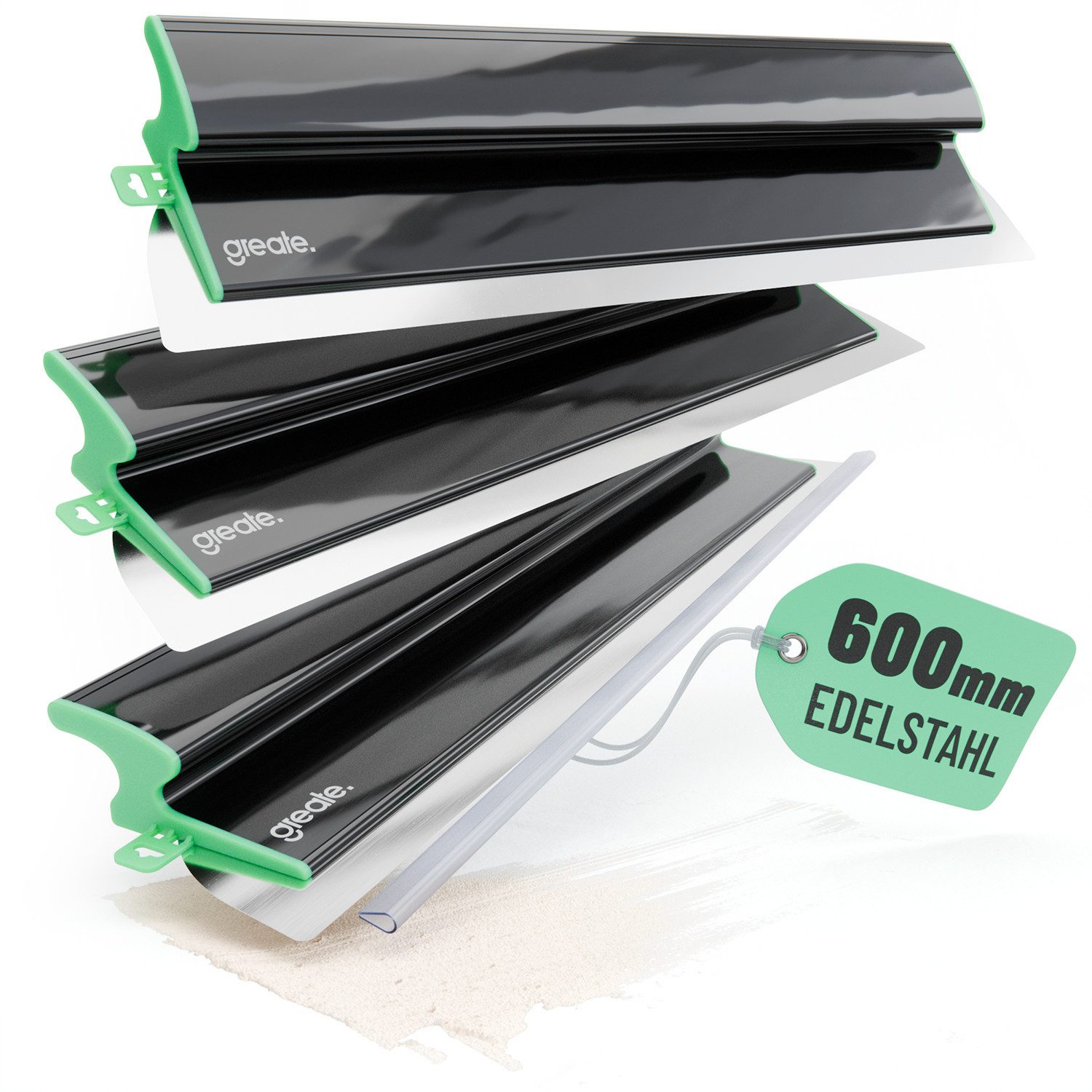 Flächenspachtel 3x Flächenspachtel 600mm - Glättspachtel Flächenglätter