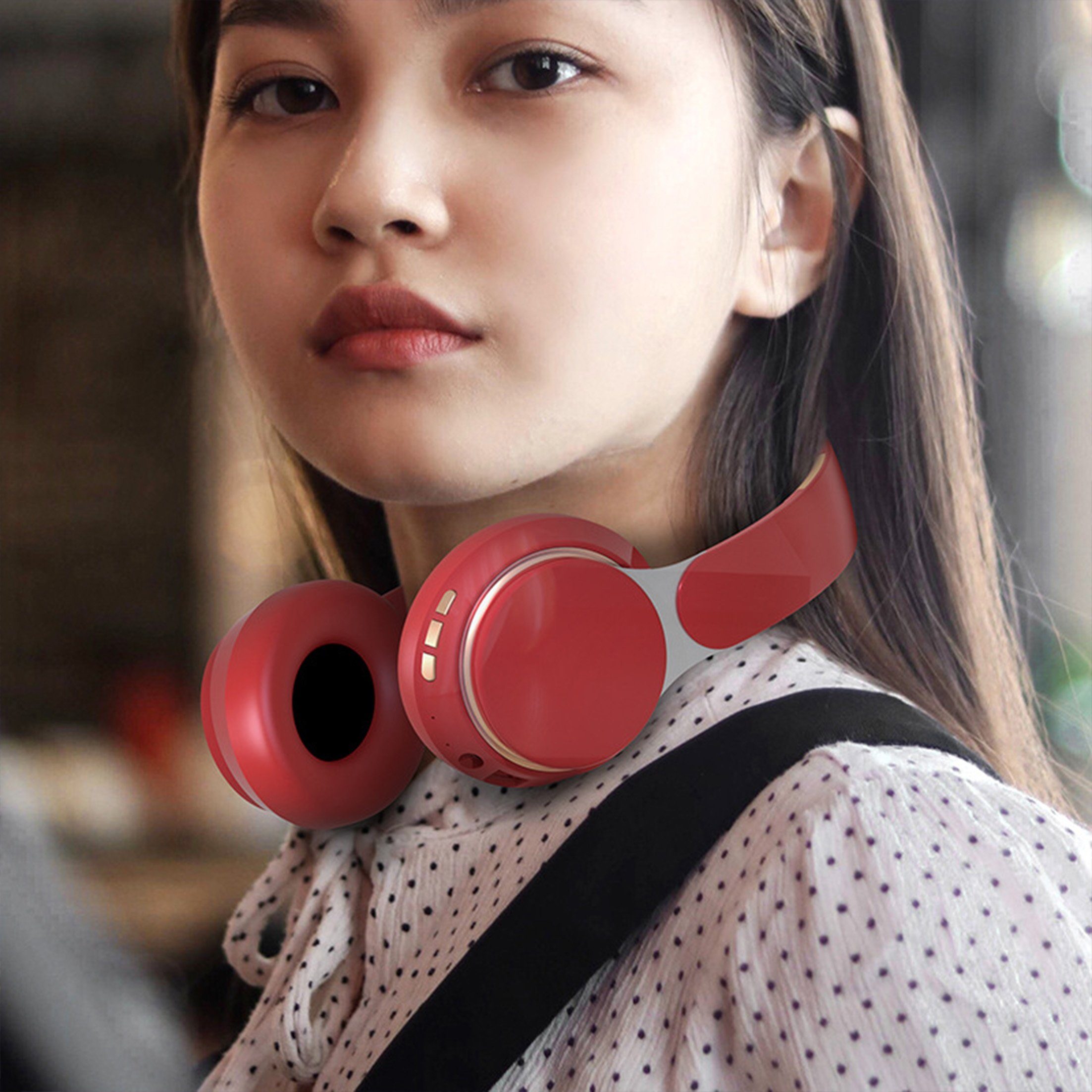 Diida Kabellose Kopfhörer,Sport-Kopfhörer,Bluetooth,Kabelgebundene Over-Ear-Kopfhörer (Einziehbar Blau und faltbar, Stereo-Ton)
